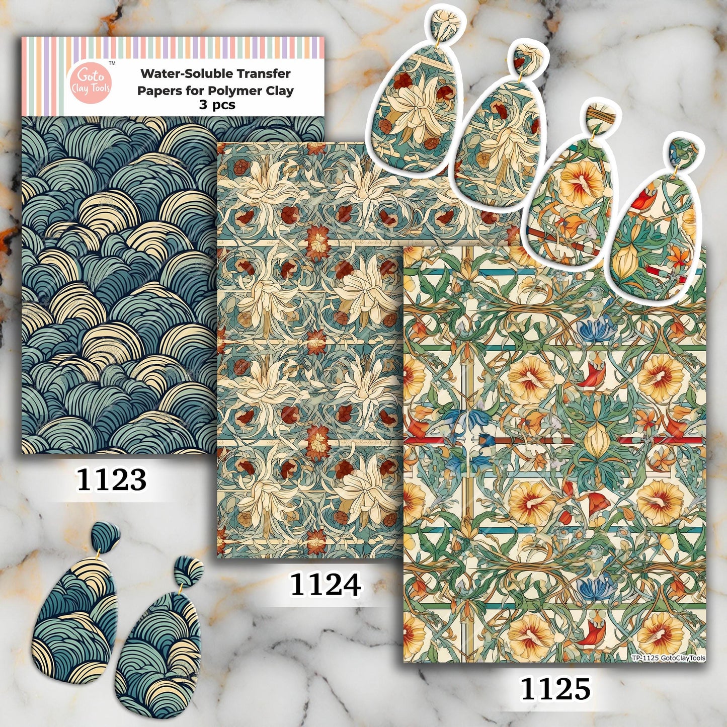 Vintage Ornamental Pattern Water Soluble Transfer Paper for Polymer Clay