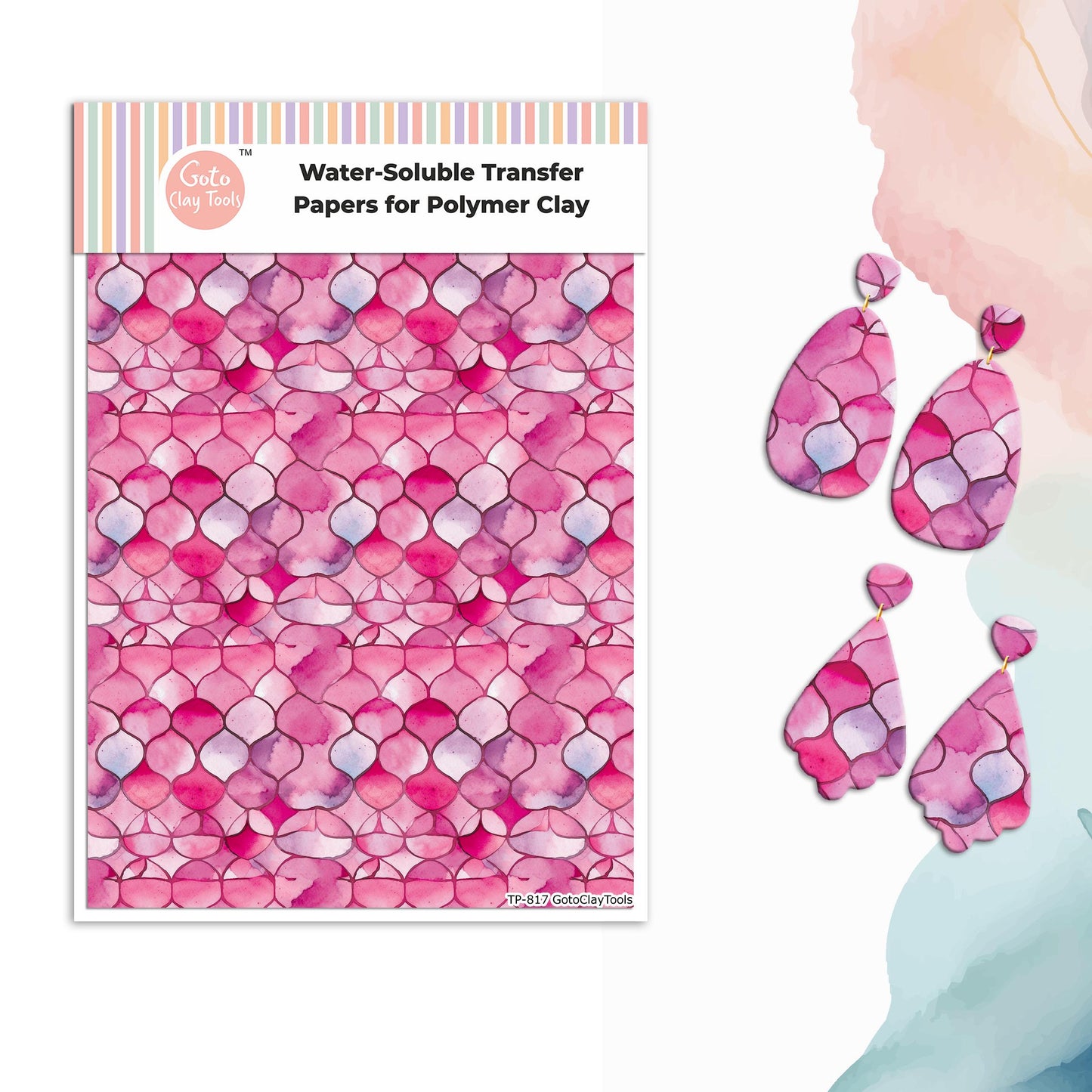 Pink Diamond Water Soluble Transfer Paper for Polymer Clay #817