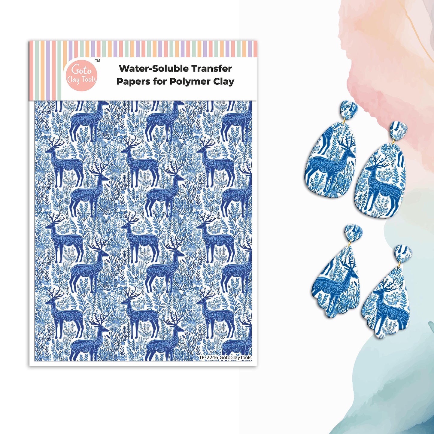 Blue Deer Polymer Clay Transfer Paper: Water Soluble