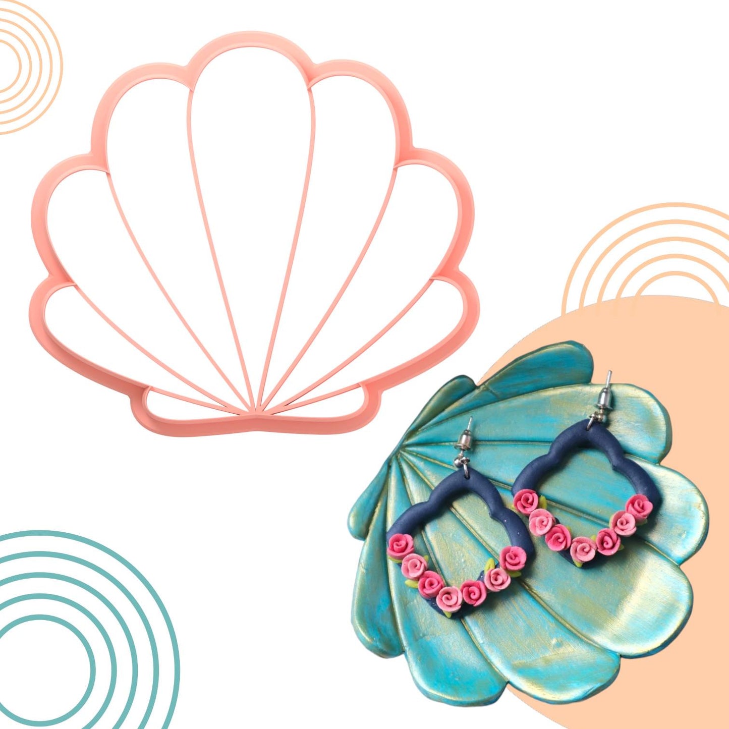 Shell Trinket Dish Clay Cutter: 4-inch Polymer Clay Tool