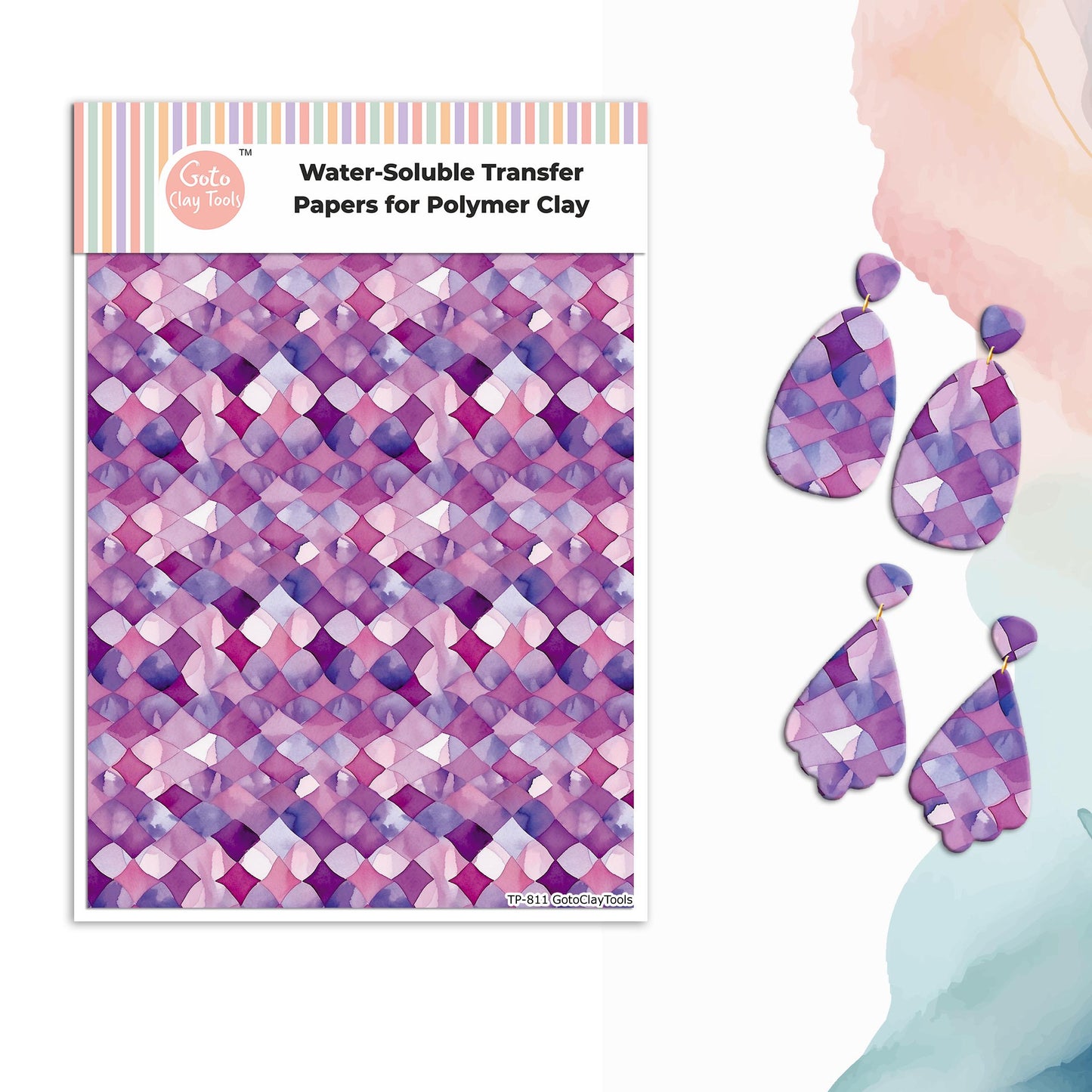 Purple Diamond Water Soluble Transfer Paper for Polymer Clay #811