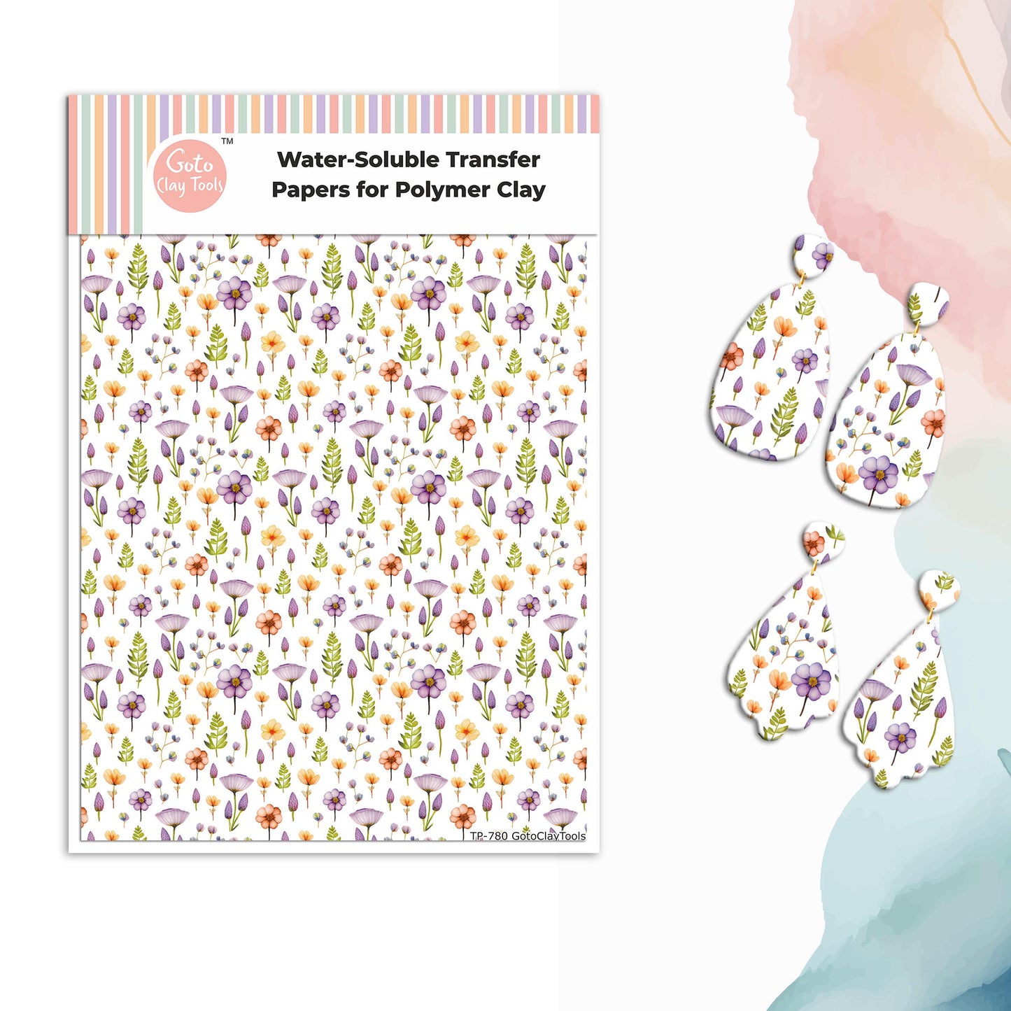 Wildflower Transfer Paper for Polymer Clay (4x5.5 inches) #780