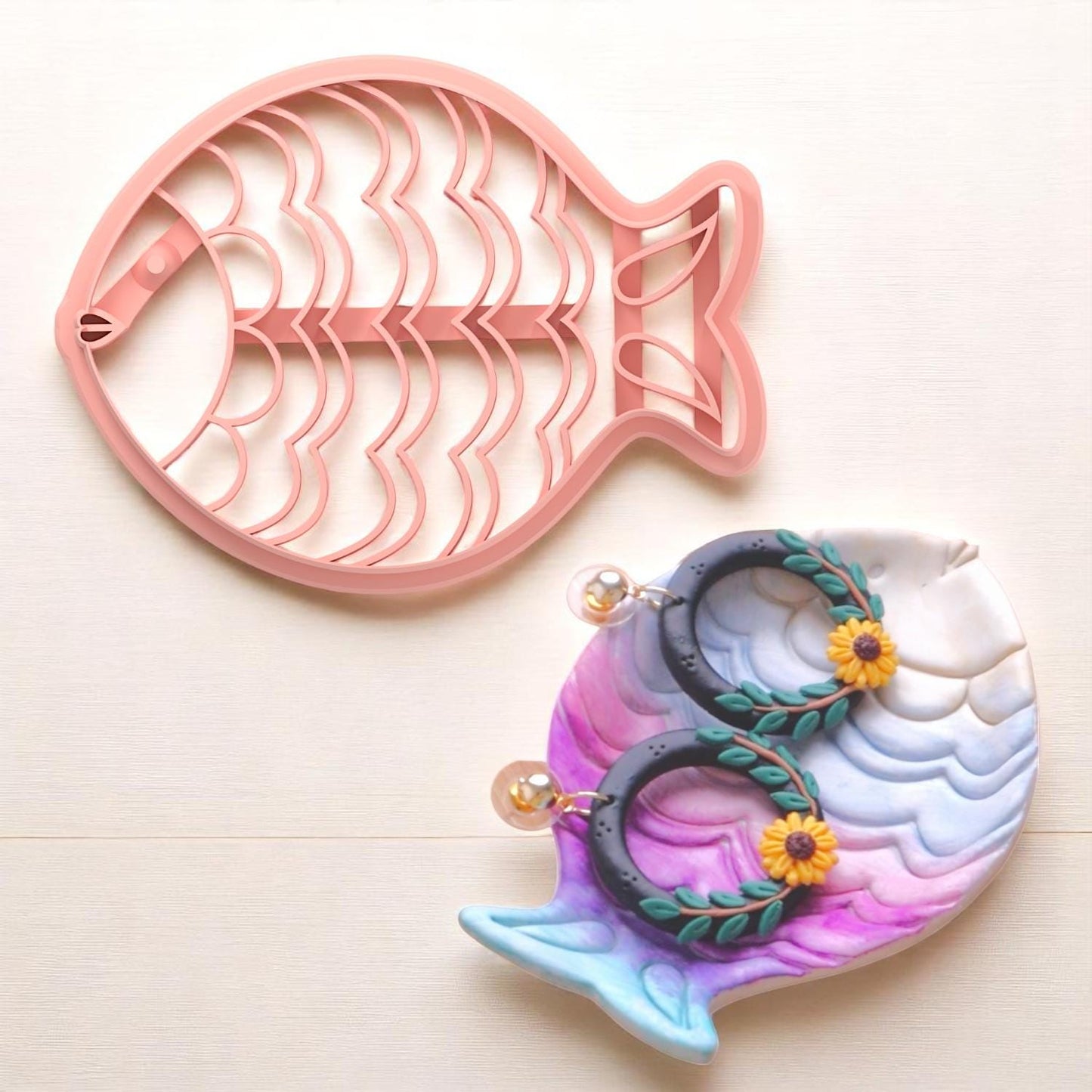 Fish Trinket Dish Clay Cutter: 4-Inch Polymer Clay Tool