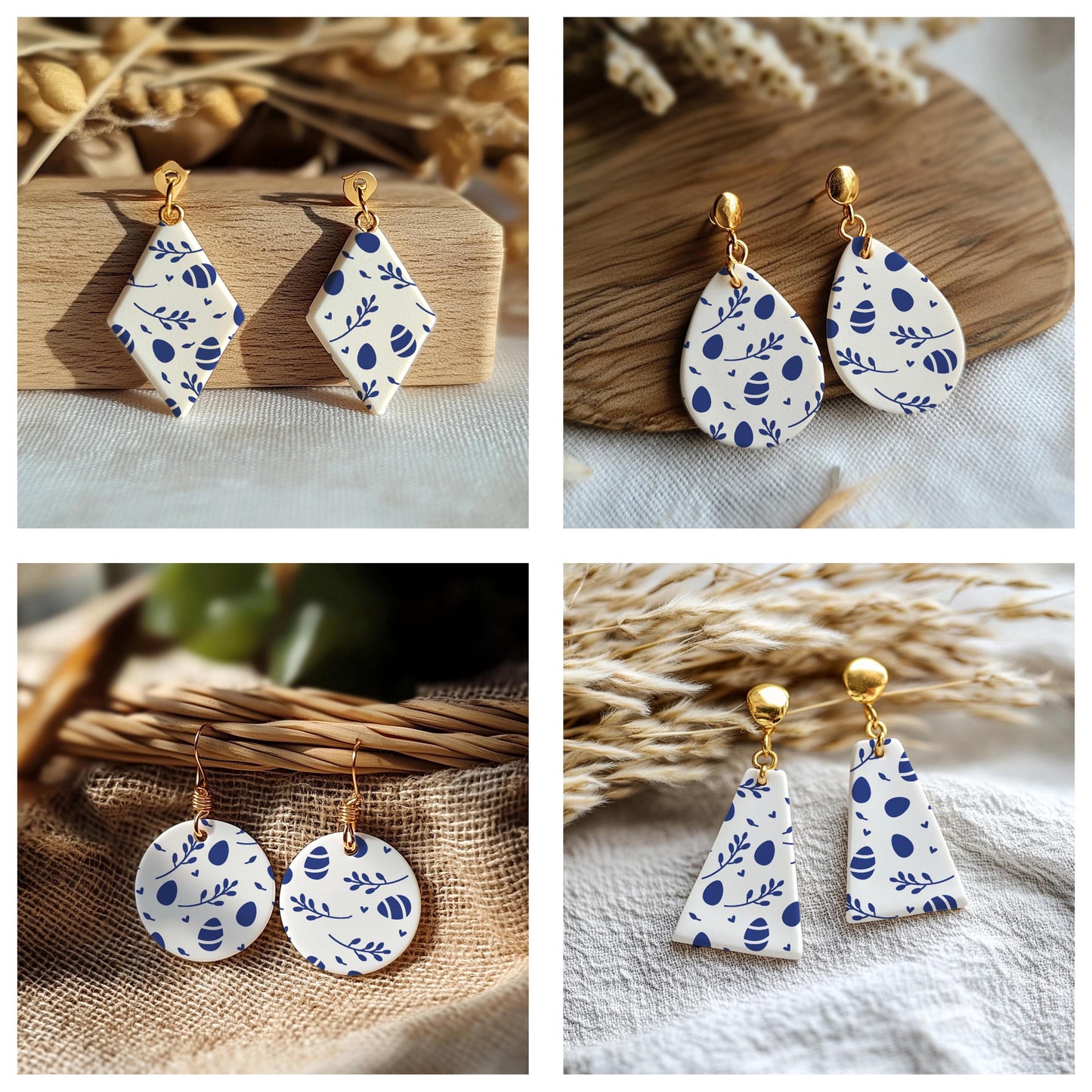 Spring Leaves Silkscreen for Polymer Clay Earrings: Clay Stencil (SS#825