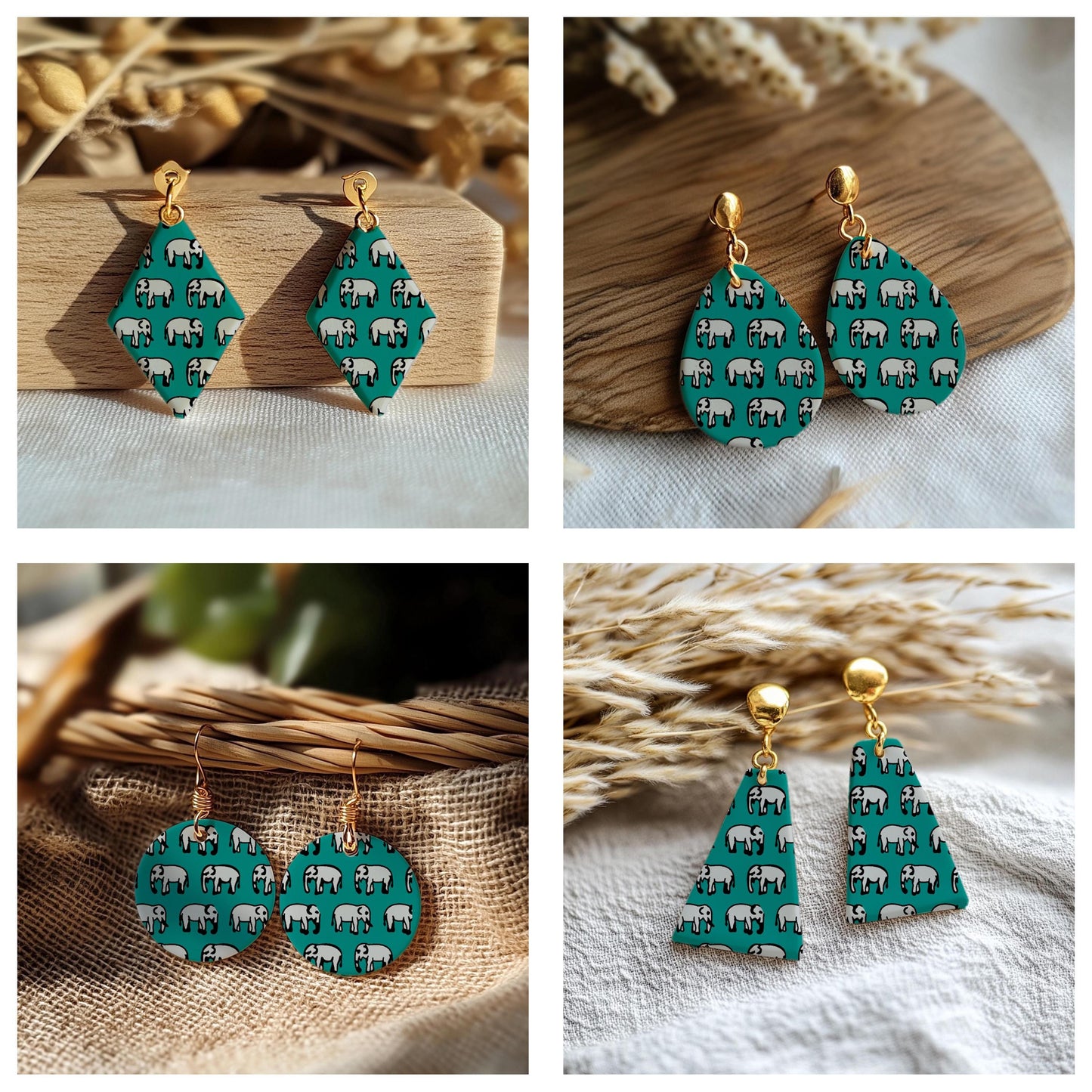 Elephant Silkscreen for Polymer Clay Earrings: Indian Style, 9.5x12.5cm SS#954