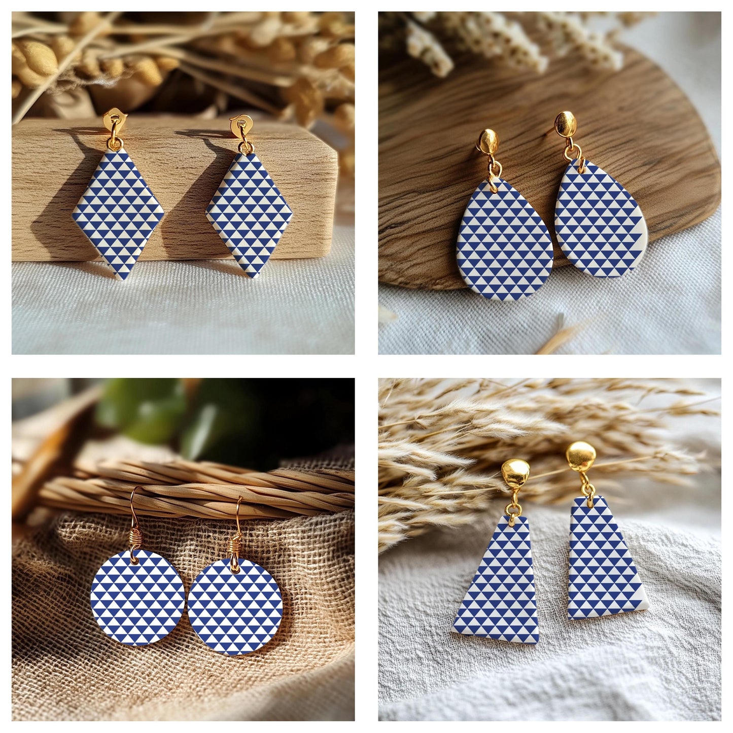 Triangle Pattern Silkscreen for Polymer Clay Earrings: Stencil SS#1002