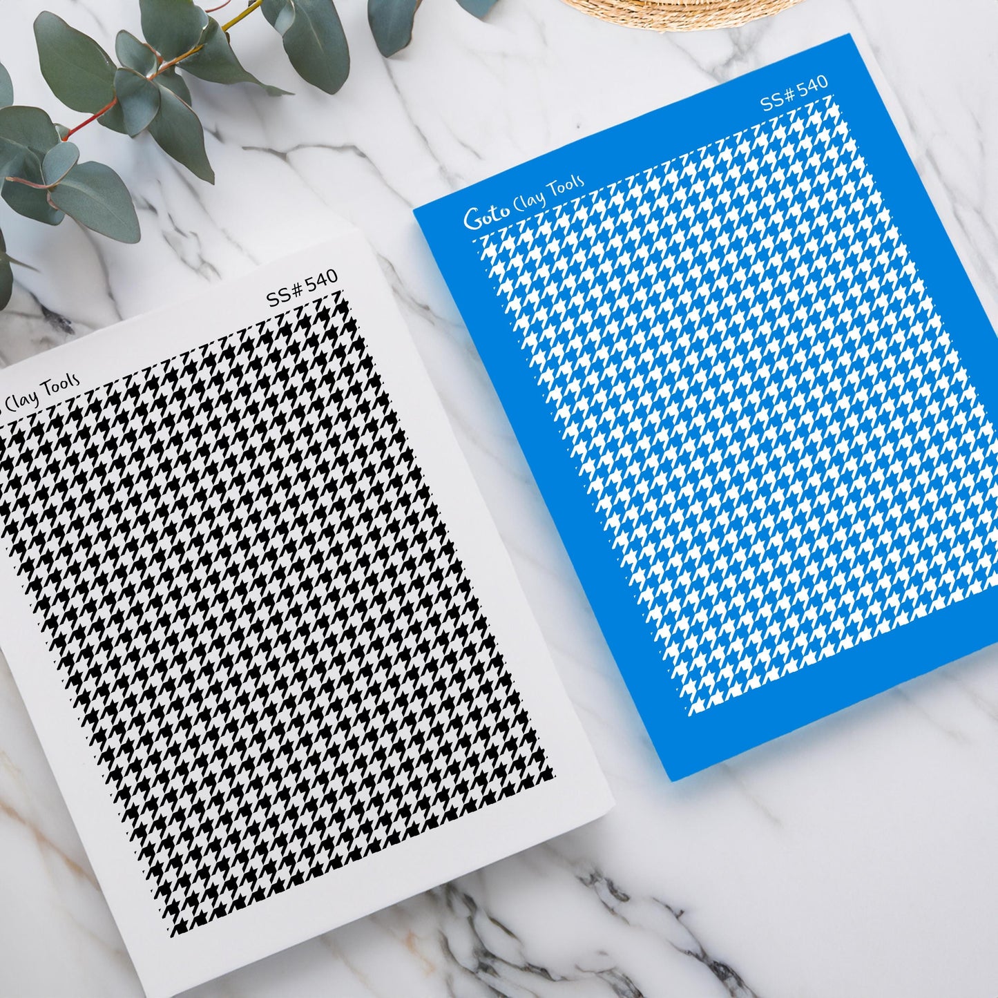 Houndstooth Silkscreen for Polymer Clay Earrings: Jewelry Making Stencil SS#540