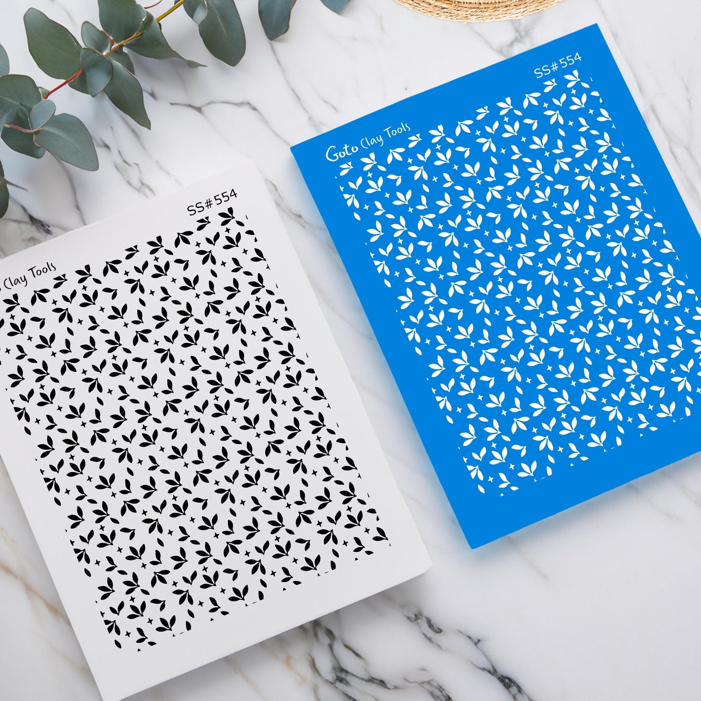 Leaves Silkscreen for Polymer Clay Earrings: Jewelry Making Stencil SS#554