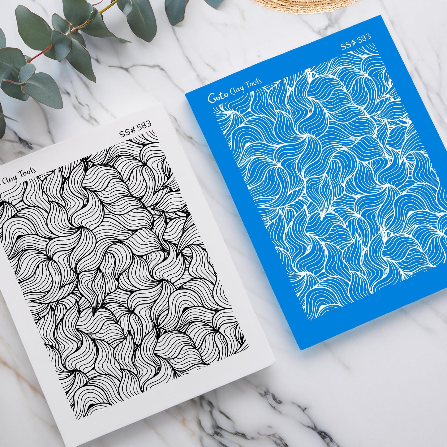 Waves Silkscreen for Polymer Clay Earrings: Jewelry Making Stencil SS#583