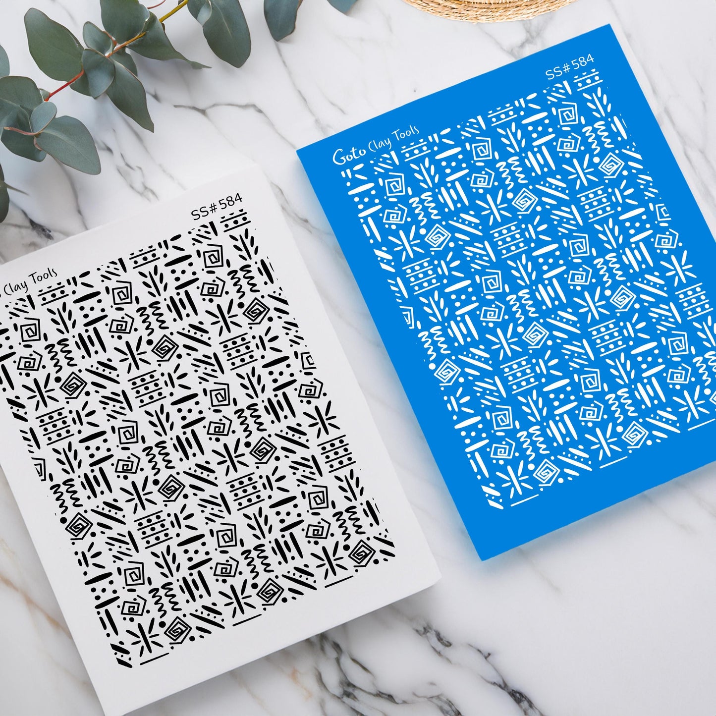 African Pattern Silkscreen for Polymer Clay Earrings: Jewelry Stencil. SS#584