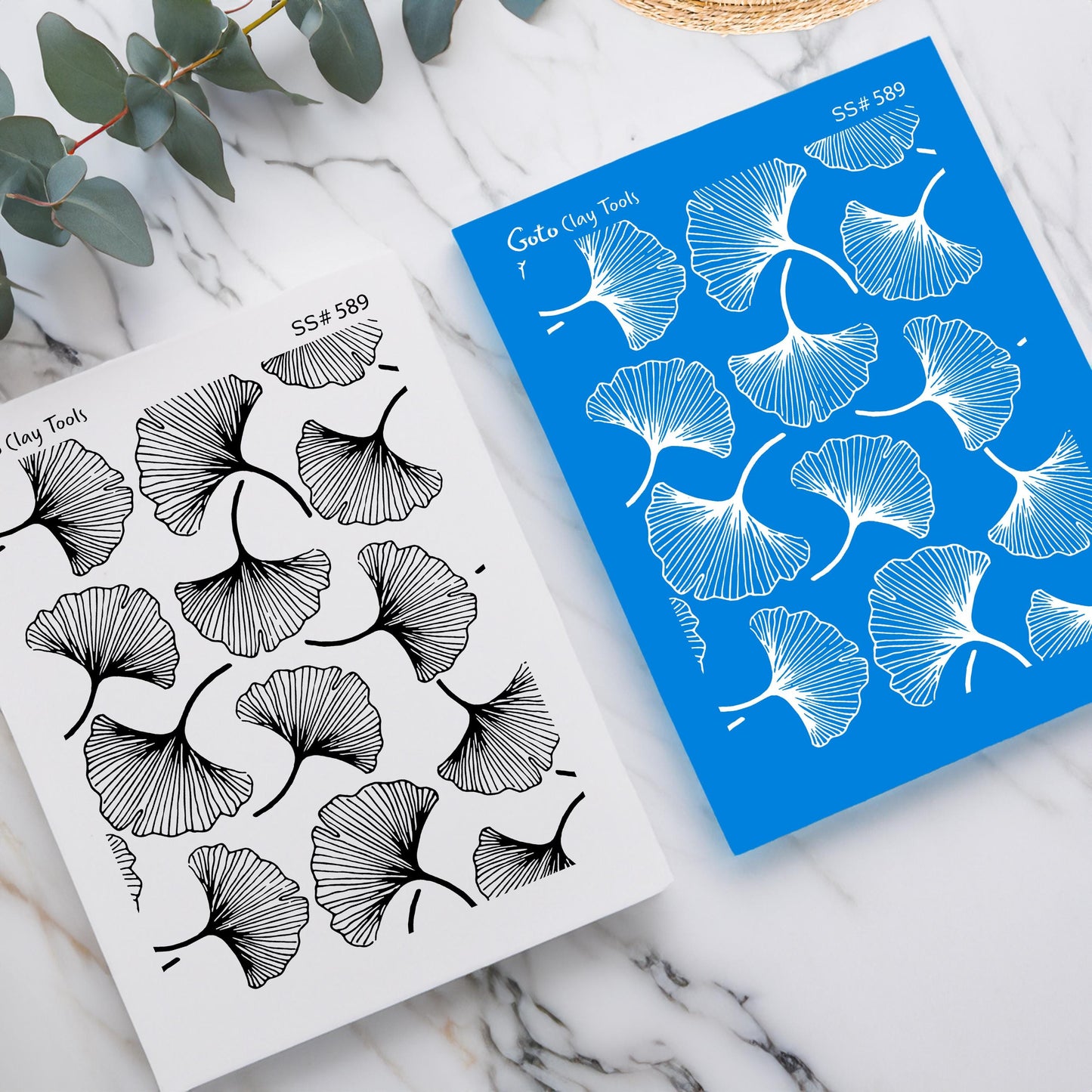 Ginkgo Leaf Silkscreen for Polymer Clay Earrings: Jewelry Making Stencil SS#589
