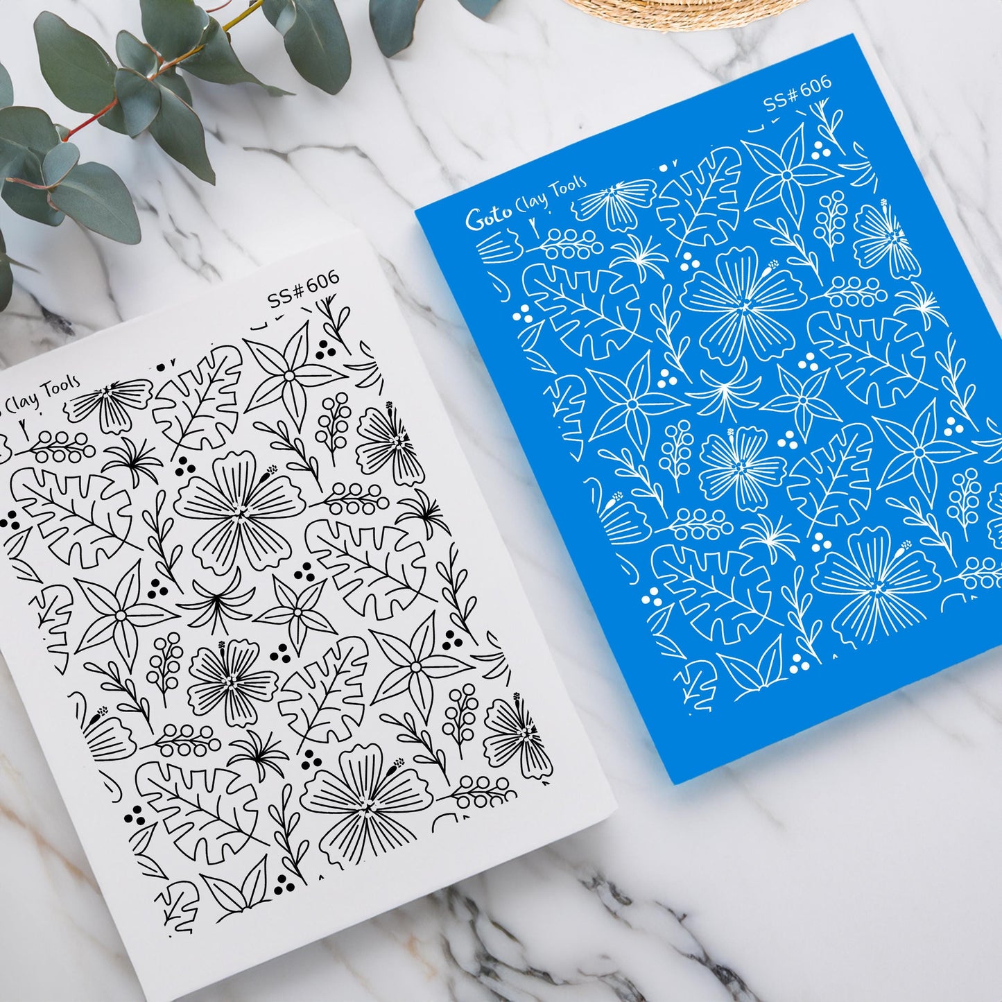 Floral Silkscreen for Polymer Clay Earrings: Jewelry Making Stencil SS#606