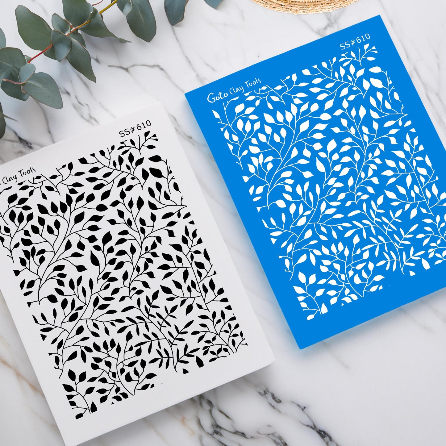Leaves Silkscreen for Polymer Clay Earrings: Jewelry Making Stencil SS#610