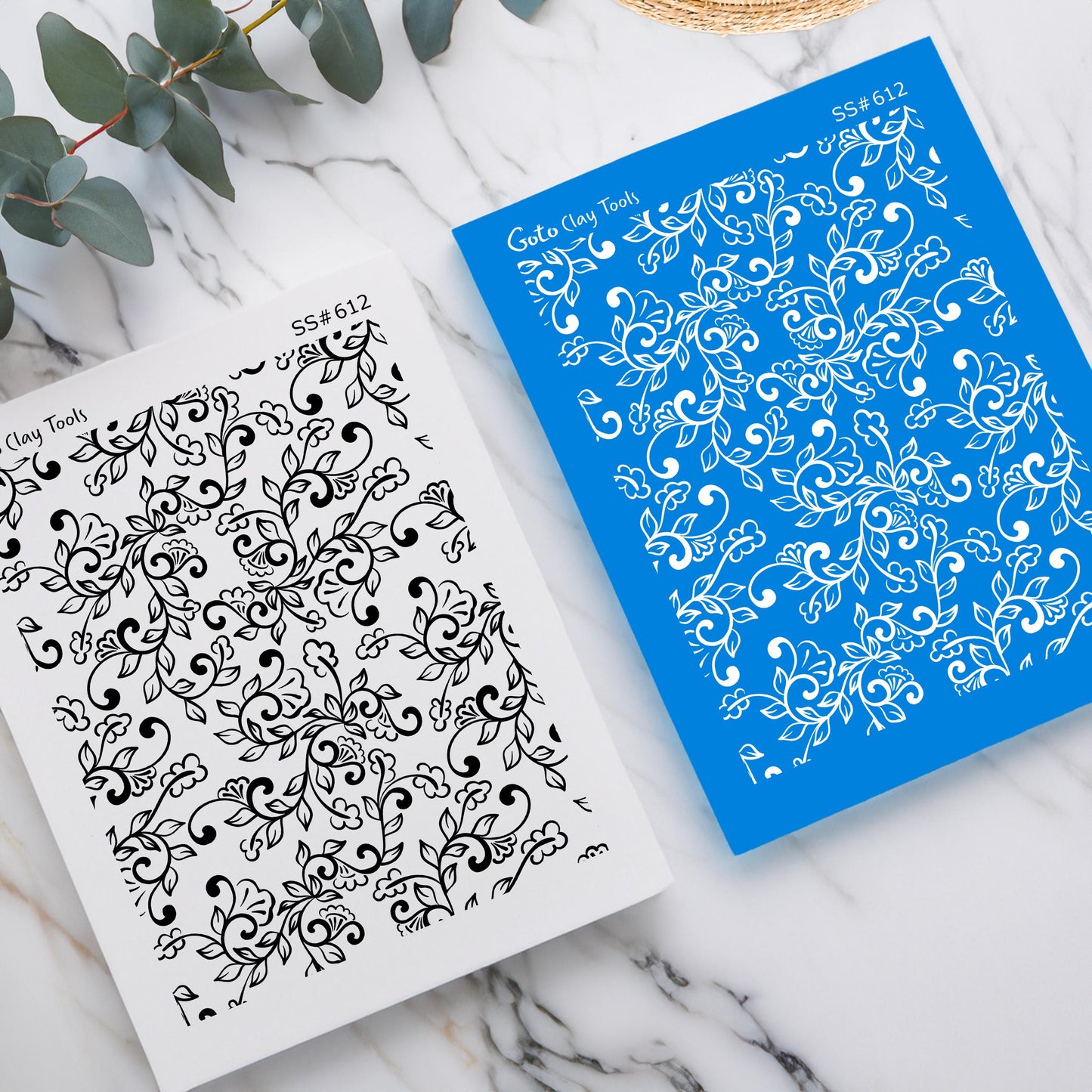 Polymer Clay Silkscreen: Embroidery Pattern for Earring Making (9.5x12.5cm) SS#612