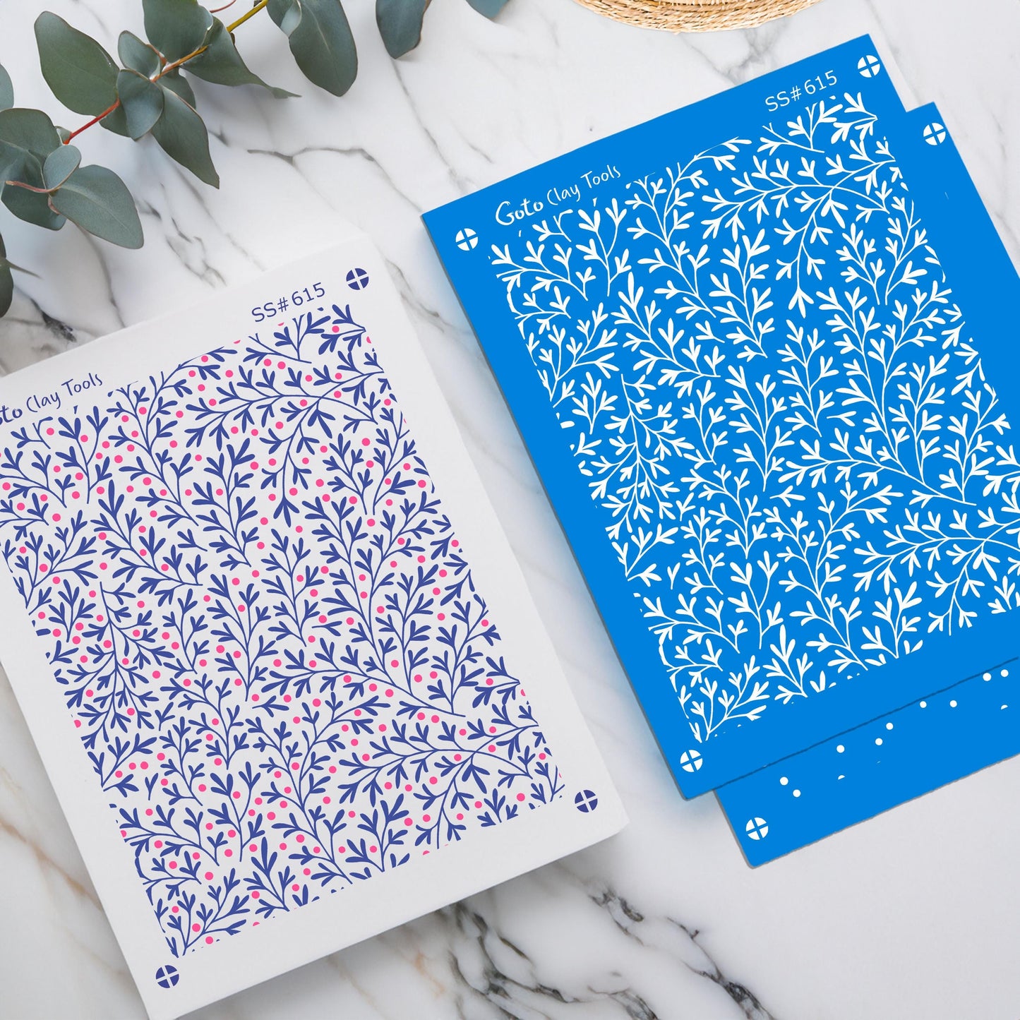 Leaves Silkscreen for Polymer Clay Earrings: Jewelry Making Stencil SS#615