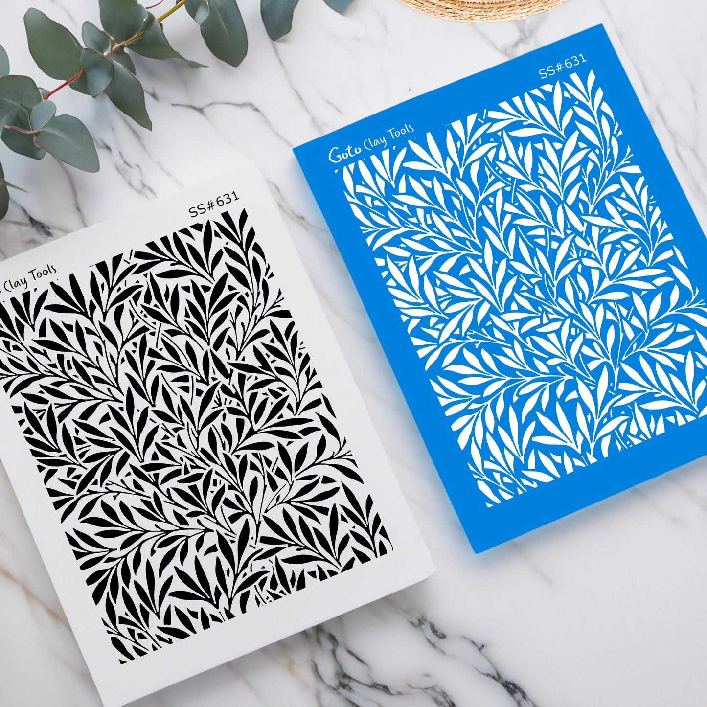 William Morris Leaves Silkscreen: Polymer Clay Earring Stencil (3.74x4.92" Printable Area) SS#631