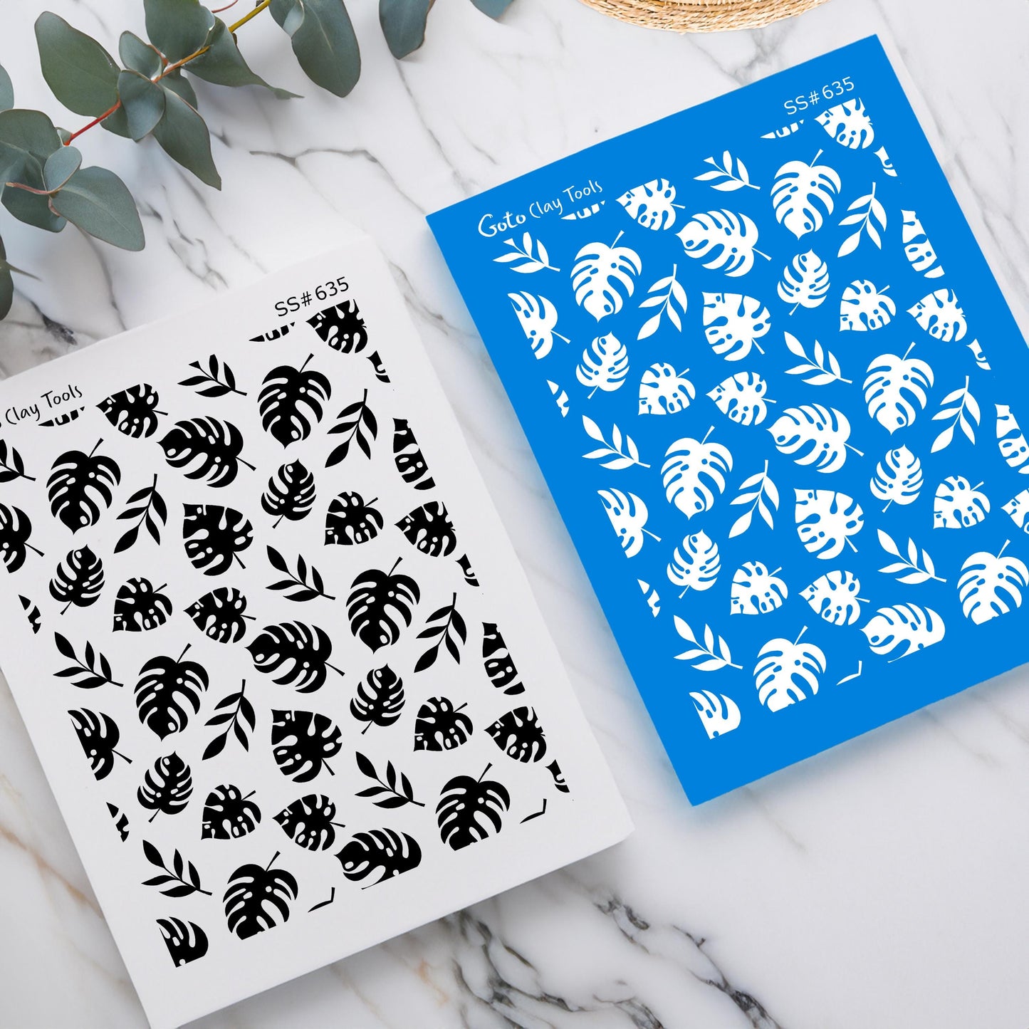 Monstera Silkscreen for Polymer Clay Earrings: Stencil SS#635