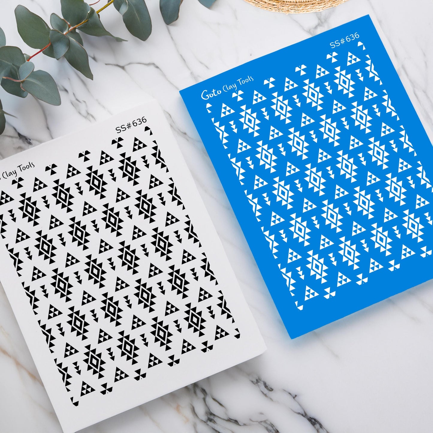 Aztec Silkscreen for Polymer Clay Earrings: Clay Stencil (9.5x12.5cm) SS#636