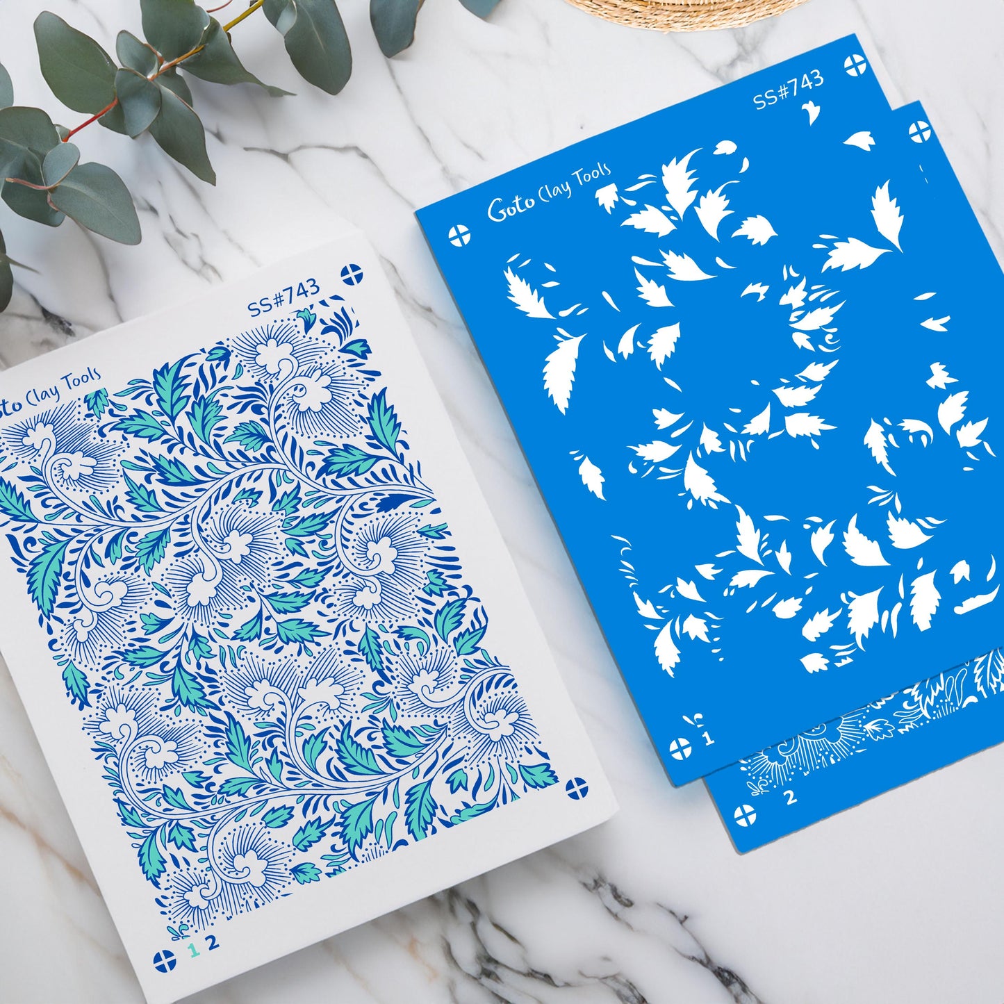 2 Layers Chinoiserie Floral Silkscreen for Polymer Clay Earring making, Clay Stencils, Clay Earring Silkscreen, Polymer Clay Supplies SS#743