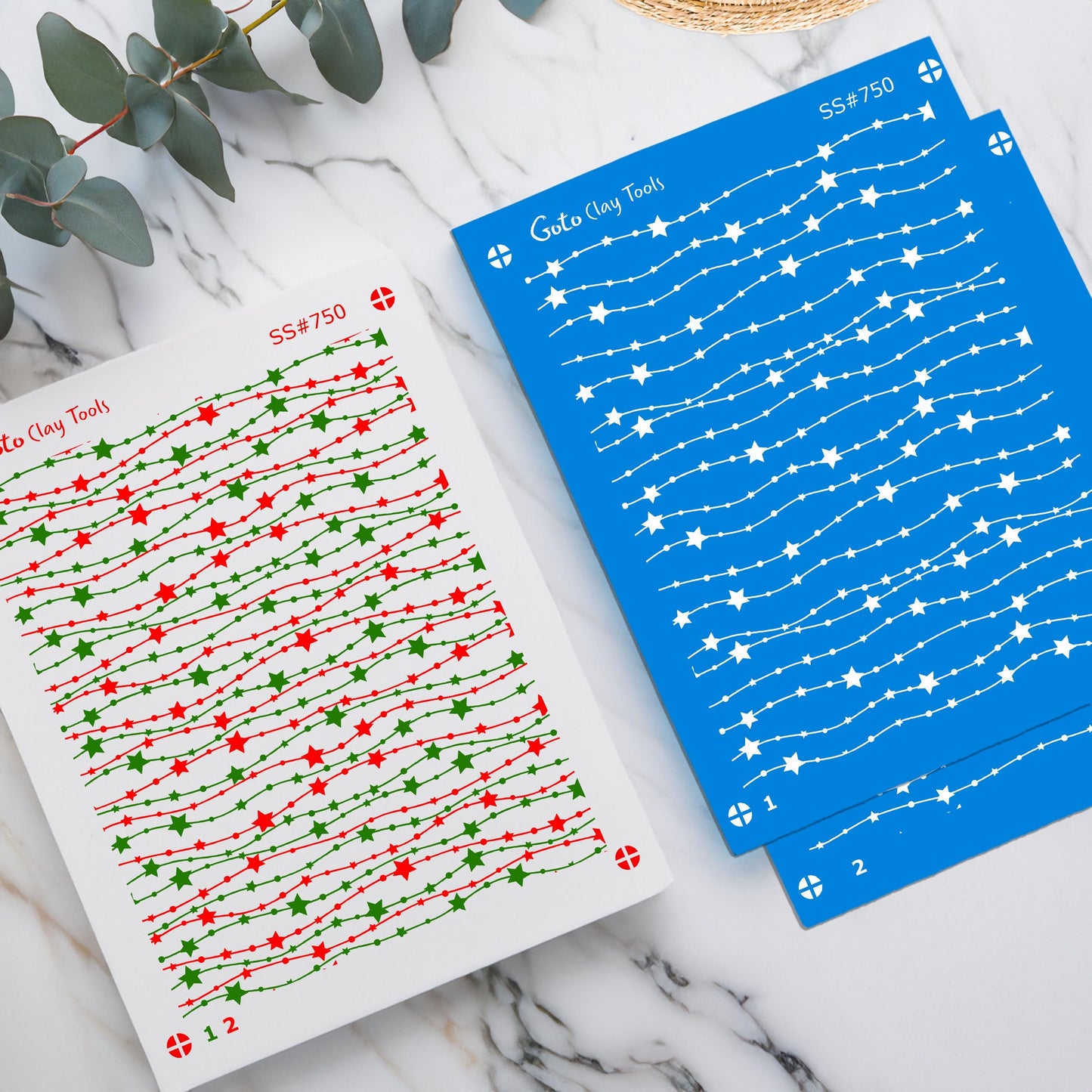2 Layer Star Christmas Silkscreen for Polymer Clay Earring making, Clay Stencils, Clay Earring Silkscreen, Polymer Clay Supplies SS#750
