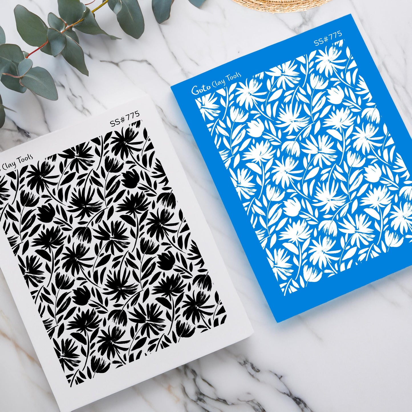 Floral Silkscreen for Polymer Clay Earrings: Clay Stencil, Jewelry Making SS#775