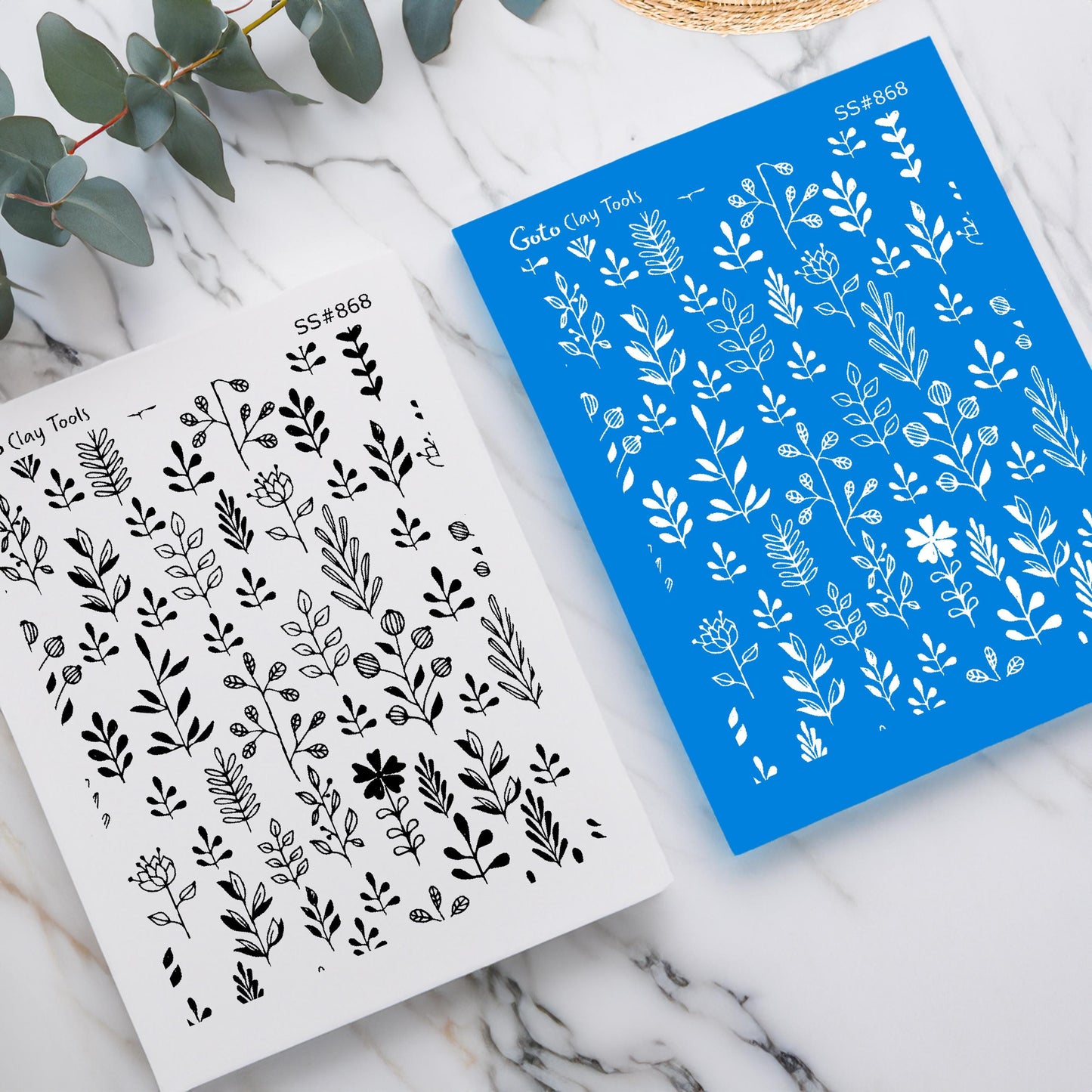 Leaves Silkscreen for Polymer Clay Earrings: Jewelry Making Stencil SS#868