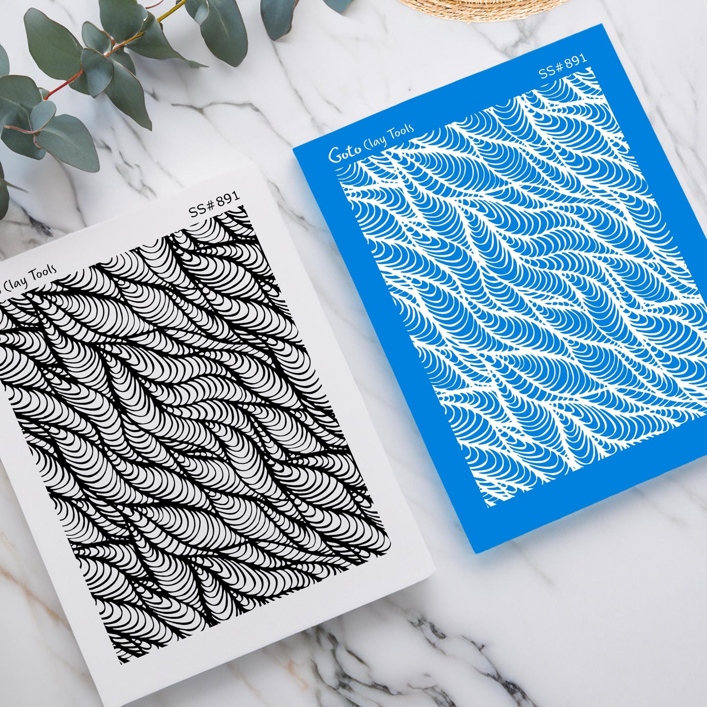 Waves Silkscreen for Polymer Clay Earrings: Jewelry Making Stencil SS#891