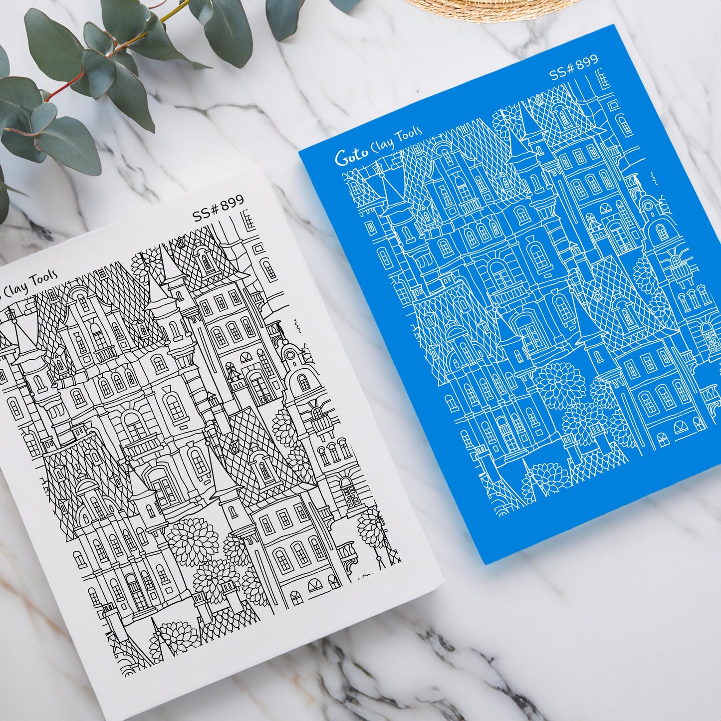 Buildings Silkscreen for Polymer Clay Earrings: Jewelry Making Stencil SS#899