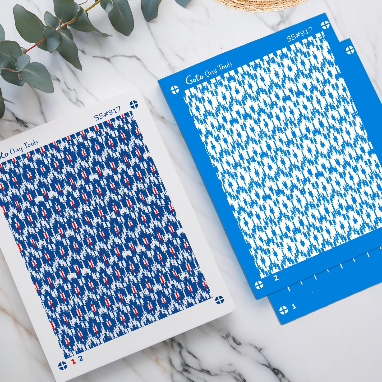 Ikat Silkscreen for Polymer Clay Earrings: Indian Style Stencil SS#917