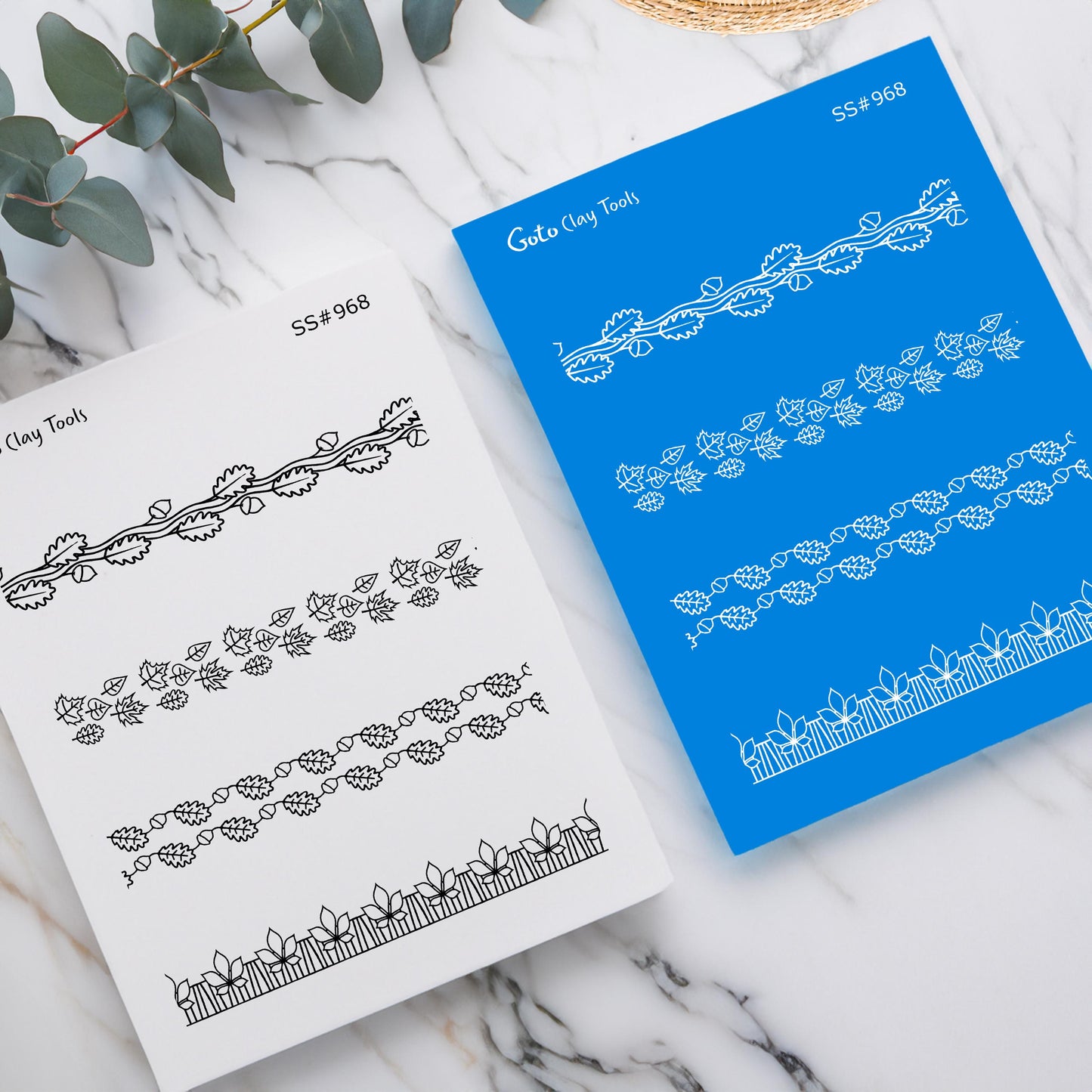 Autumn Border Silkscreen for Polymer Clay Earrings: Jewelry Stencil SS#968