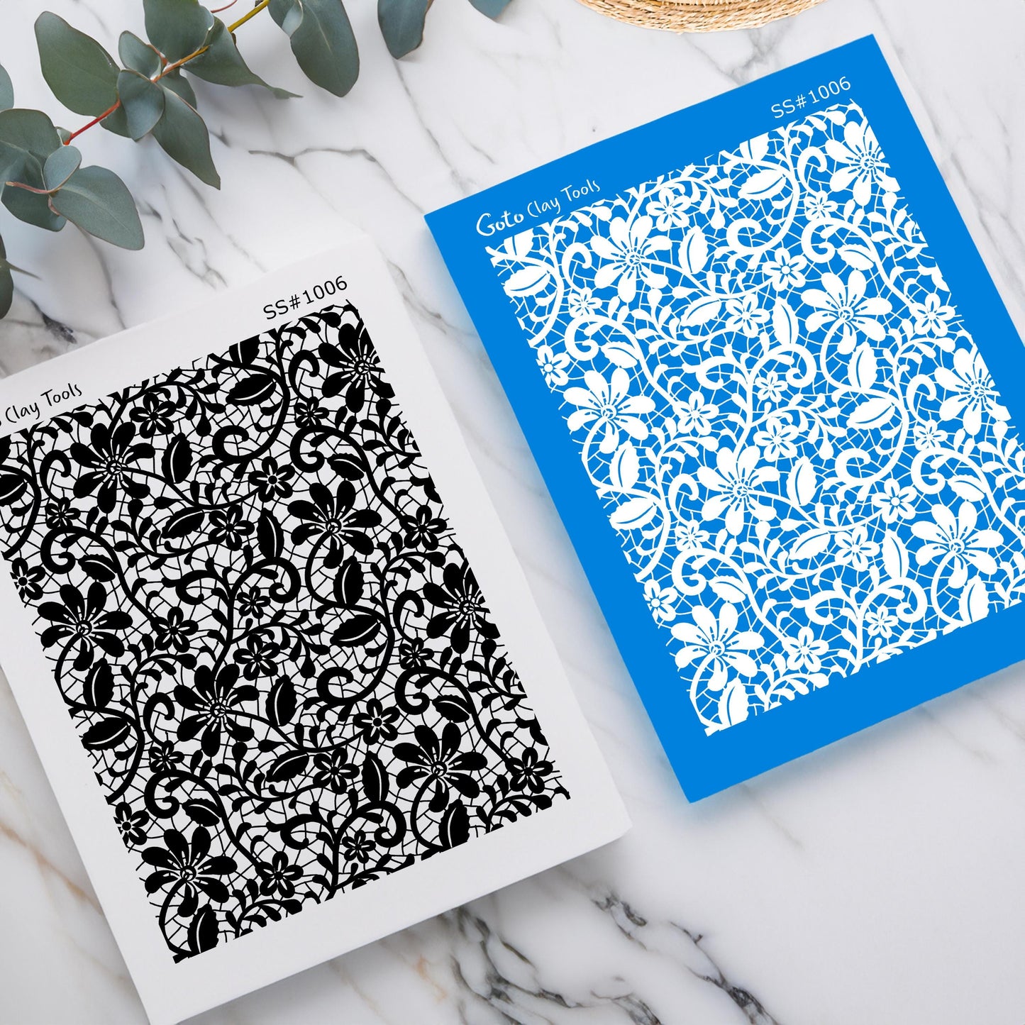 Lace Silkscreen for Polymer Clay Earrings: Jewelry Making Stencil SS#1006