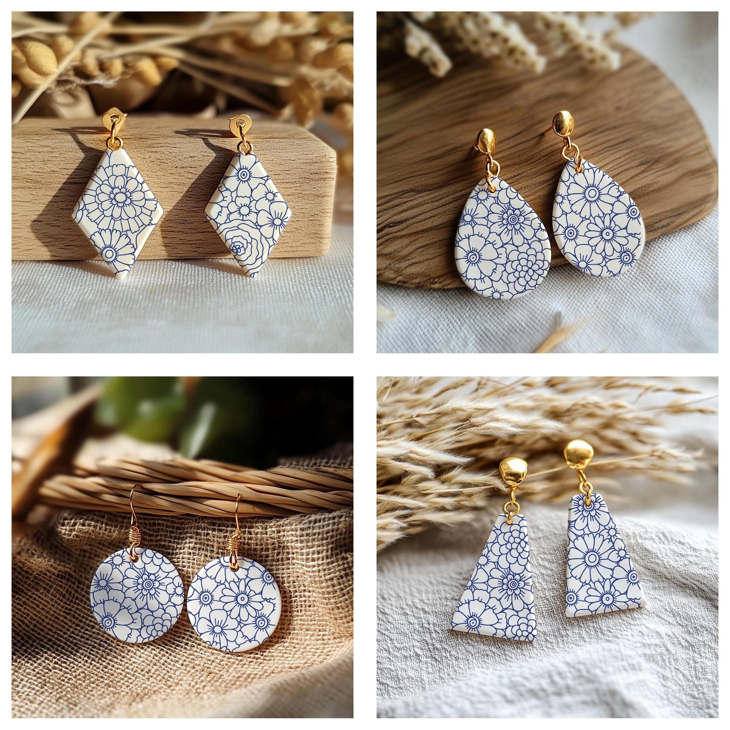 Floral Silkscreen for Polymer Clay Earrings: Jewelry Making Stencil SS#890