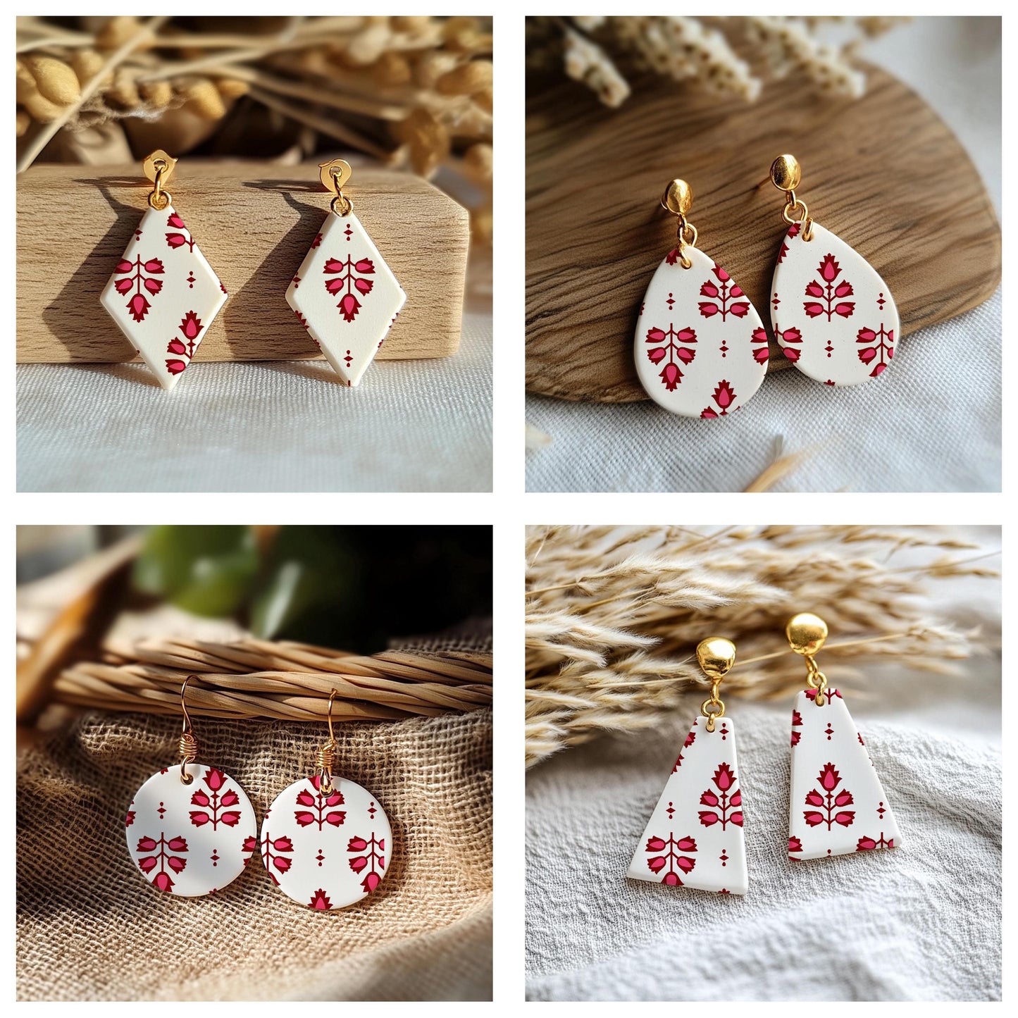 Polymer Clay Earring Silkscreen: Indian Design, Jewelry Making (9.5x12.5cm) SS#937