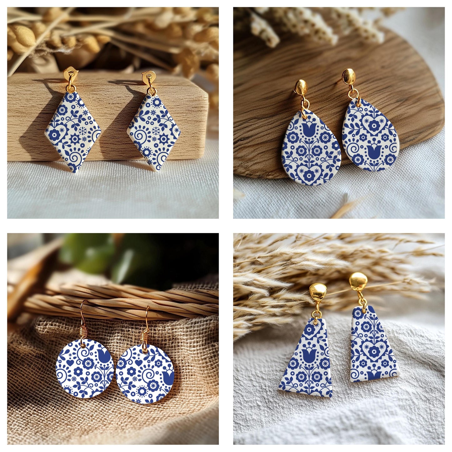 Scandinavian Silkscreen for Polymer Clay Earrings: Valentine's Day Stencil SS#1003