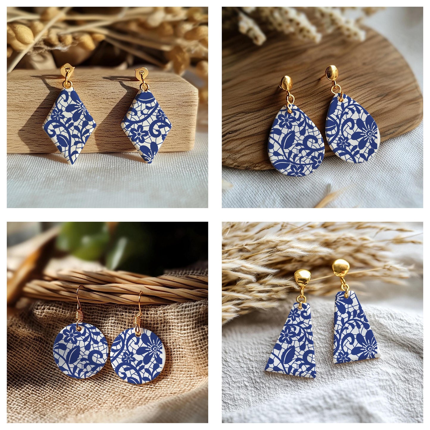 Lace Silkscreen for Polymer Clay Earrings: Jewelry Making Stencil SS#1006