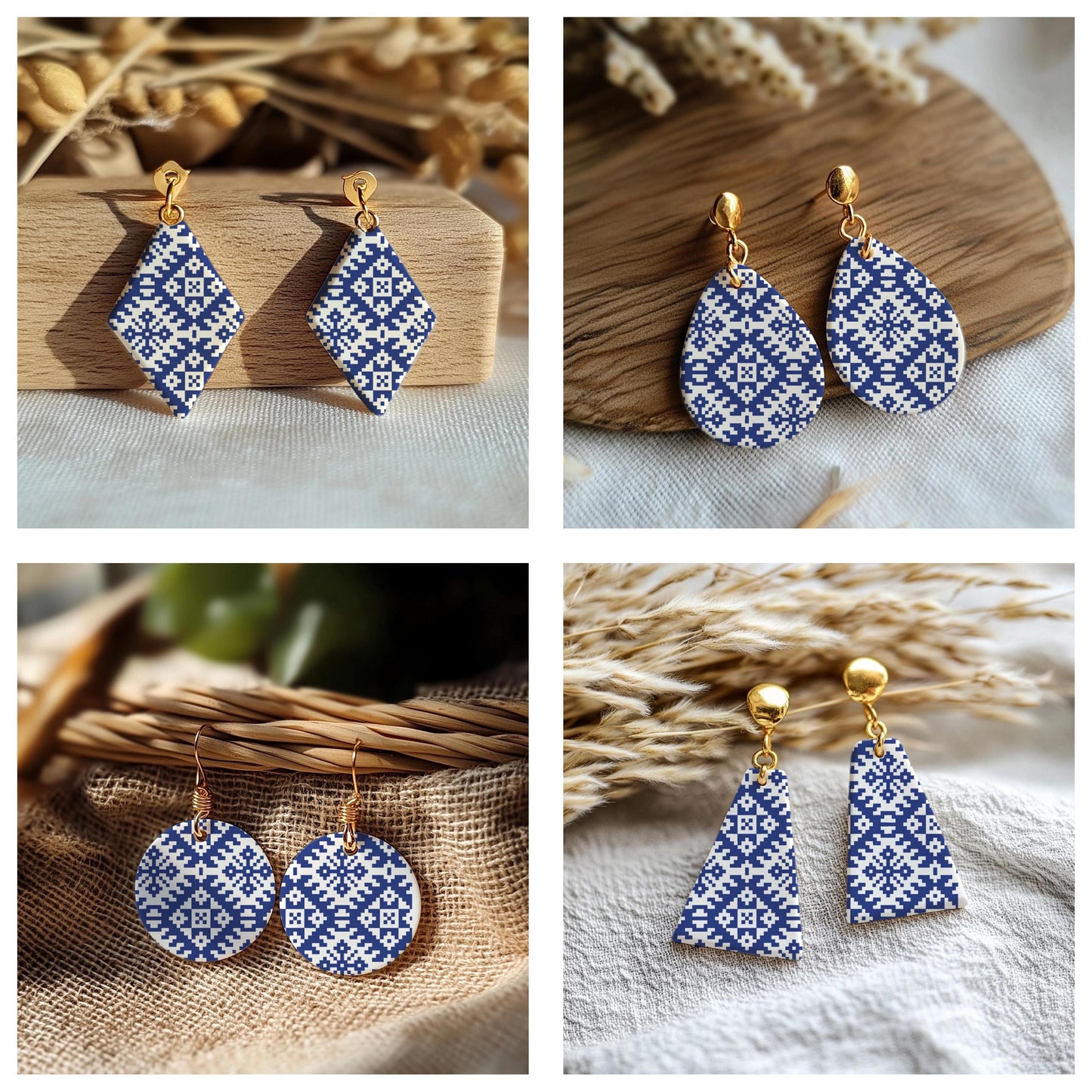 Christmas Knit Silkscreen for Polymer Clay Earrings: Stencil SS#1029