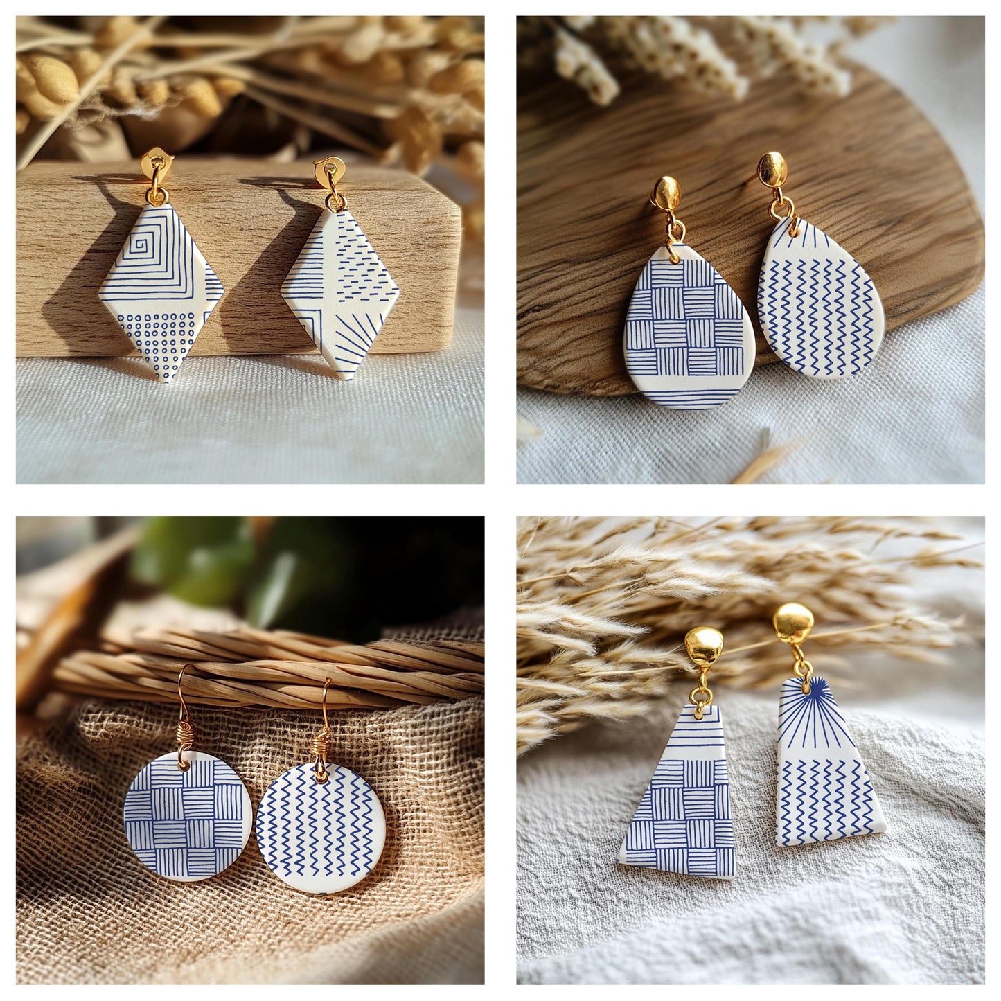 Abstract Silkscreen for Polymer Clay Earrings: 9 Pattern Stencil (SS#1098)