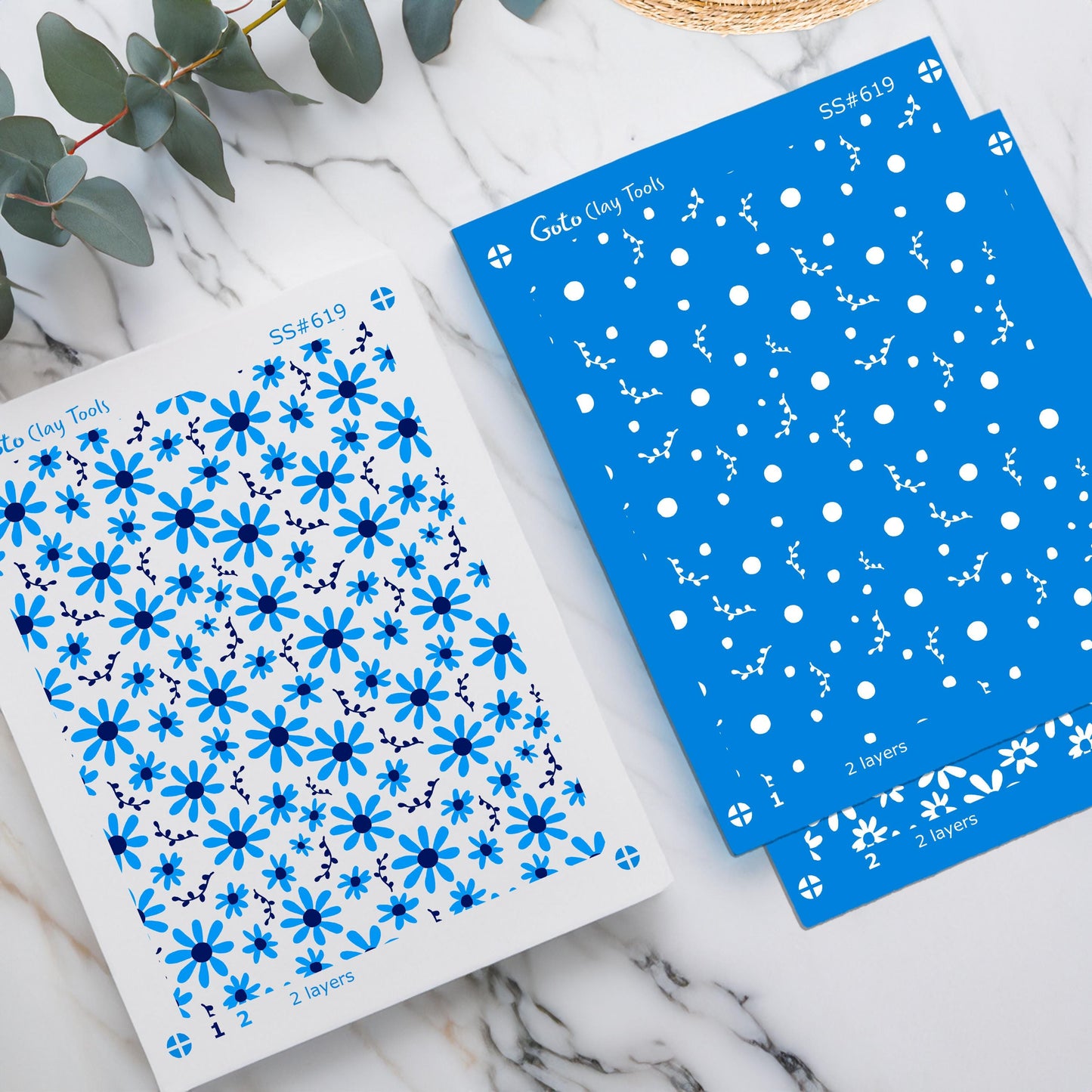 2 colors Daisy Silkscreen for Polymer Clay Earring making, Clay Stencils, Clay Earring Silkscreen, Polymer Clay Supplies SS#619