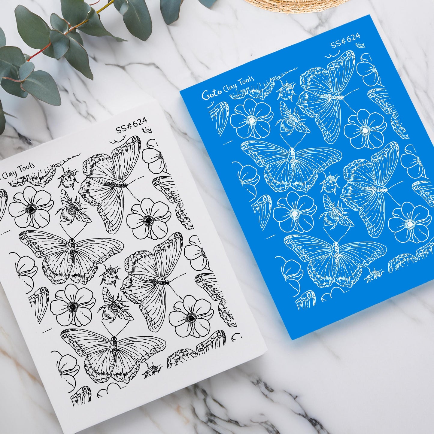 Butterfly Moth Silkscreen for Polymer Clay Earrings: Jewelry Stencil SS#624