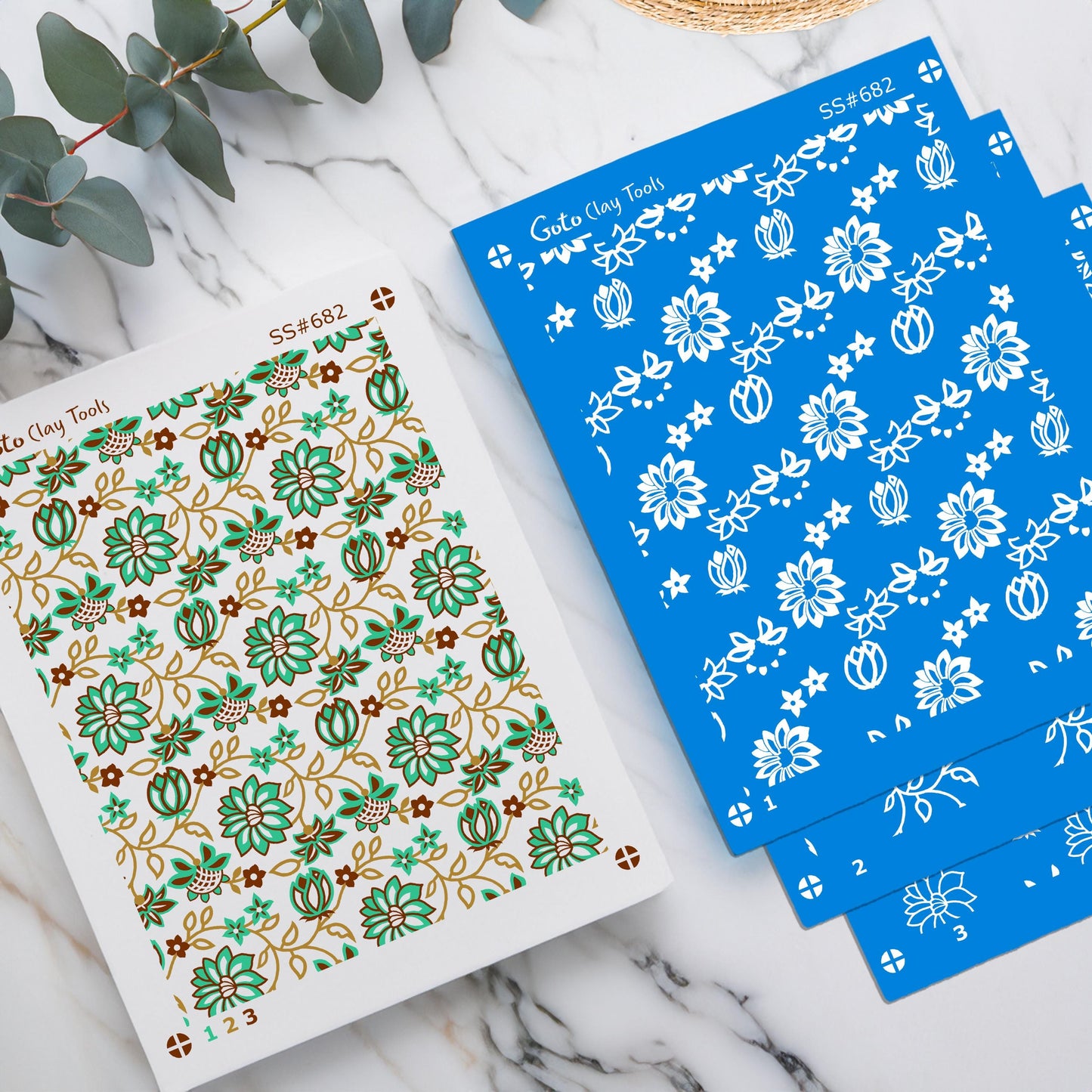 3 Layers Floral Silkscreen for Polymer Clay Earring making, Clay Stencils, Clay Earring Silkscreen, Polymer Clay Supplies SS#682