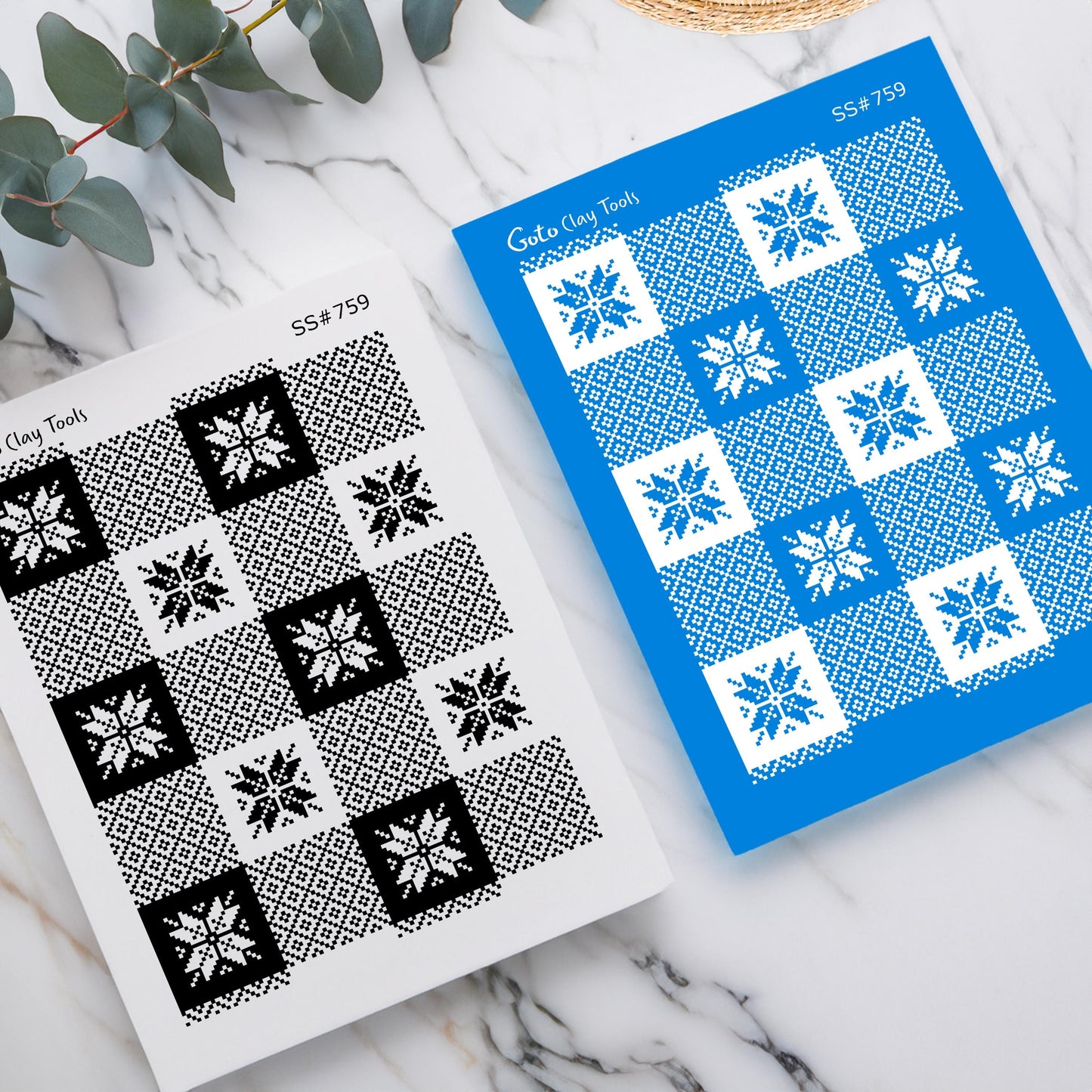 Christmas Cross Stitch Silkscreen for Polymer Clay Earrings: Clay Stencil SS#759