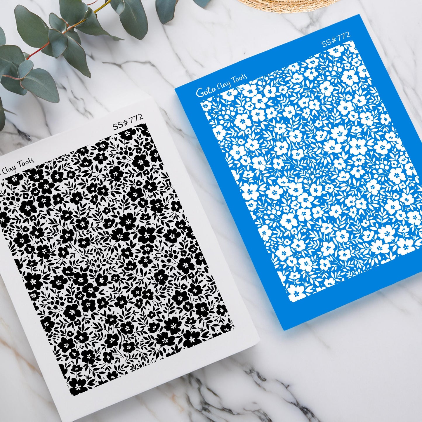 Ditsy Floral Silkscreen for Polymer Clay Earrings: 3.74" x 4.92" SS#772
