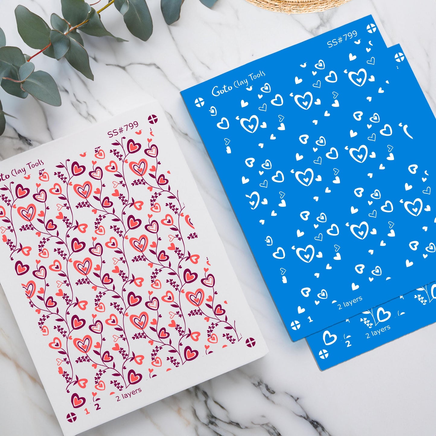 2 Layers Heart vine Silkscreen for Polymer Clay Earring making, Clay Stencils, Clay Earring Silkscreen, Polymer Clay Supplies SS#799