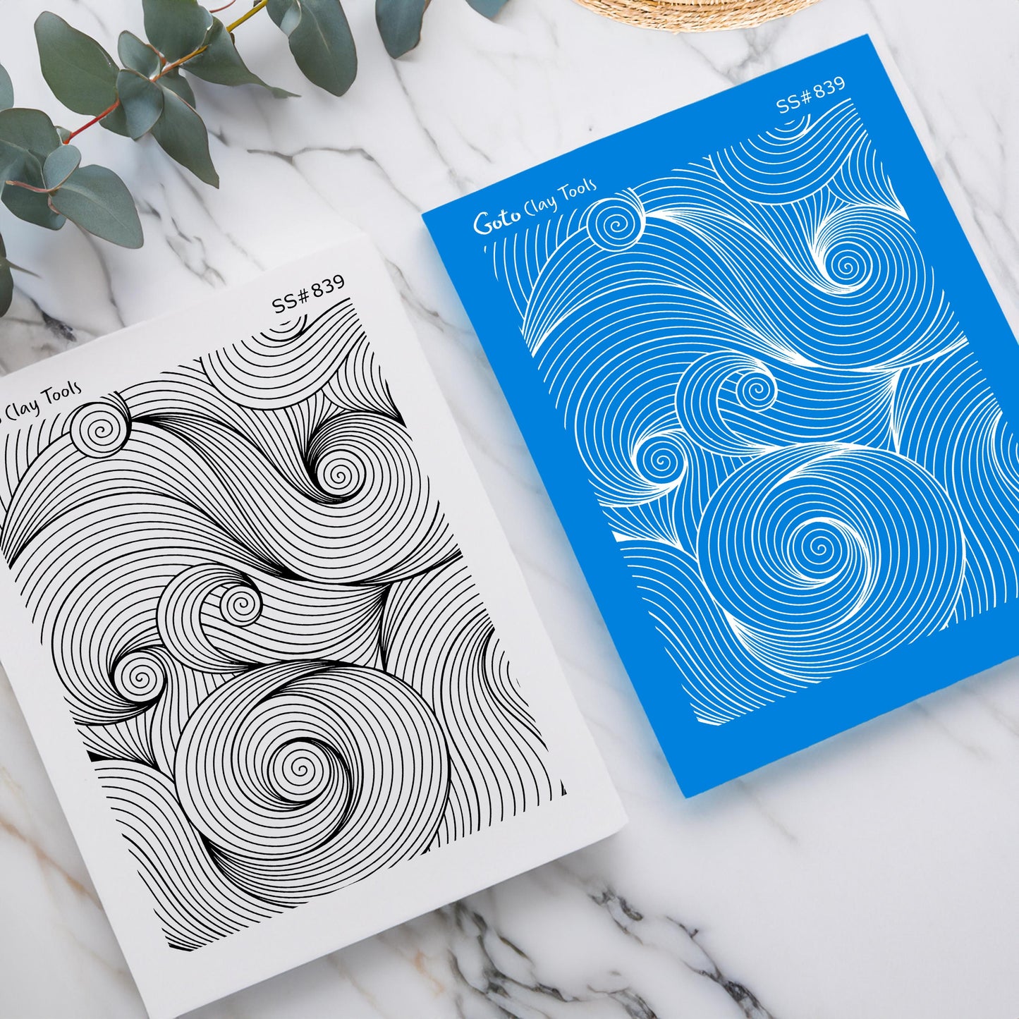 Waves Silkscreen for Polymer Clay Earrings: Contour Stencil (9.5x12.5cm) SS#839