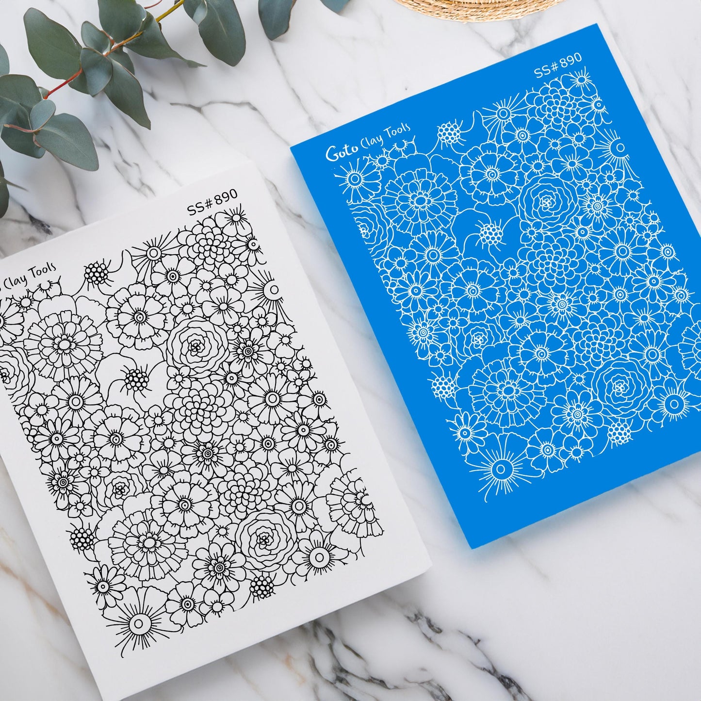 Floral Silkscreen for Polymer Clay Earrings: Jewelry Making Stencil SS#890