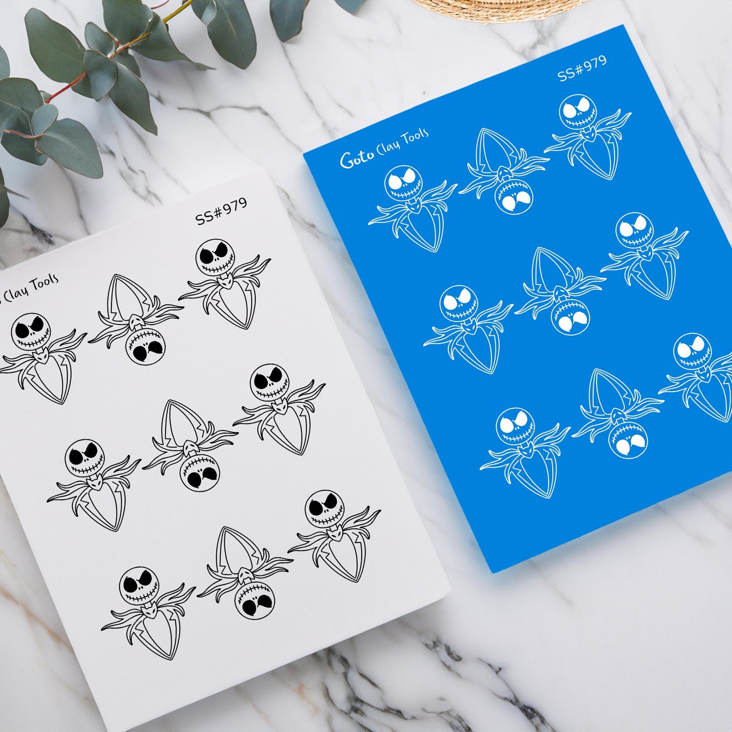 Halloween Jack Silkscreen for Polymer Clay Earrings: 32mm Cutter SS#979