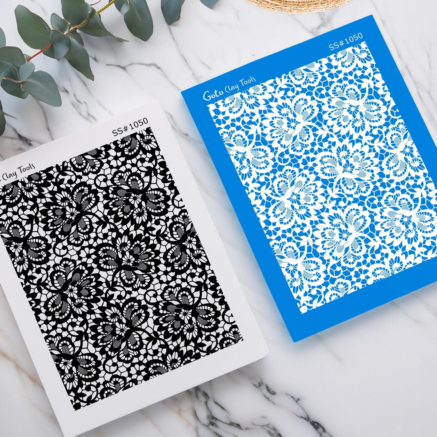 Crochet Lace Silkscreen for Polymer Clay Earrings: African Style Pattern SS#1050