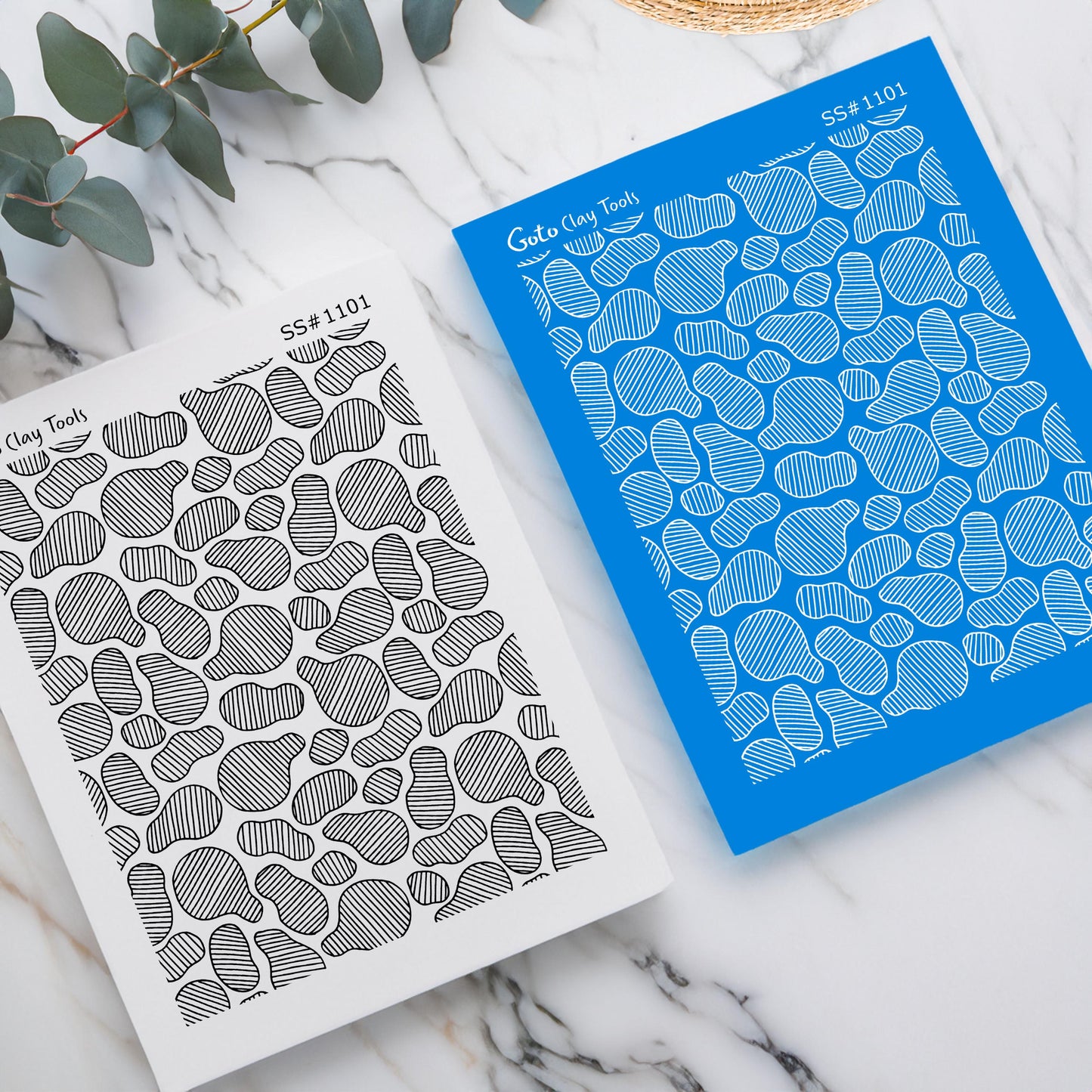 Stone Tile Silkscreen for Polymer Clay Earrings: Clay Stencil (3.74x4.92" Printable Area) SS#1101