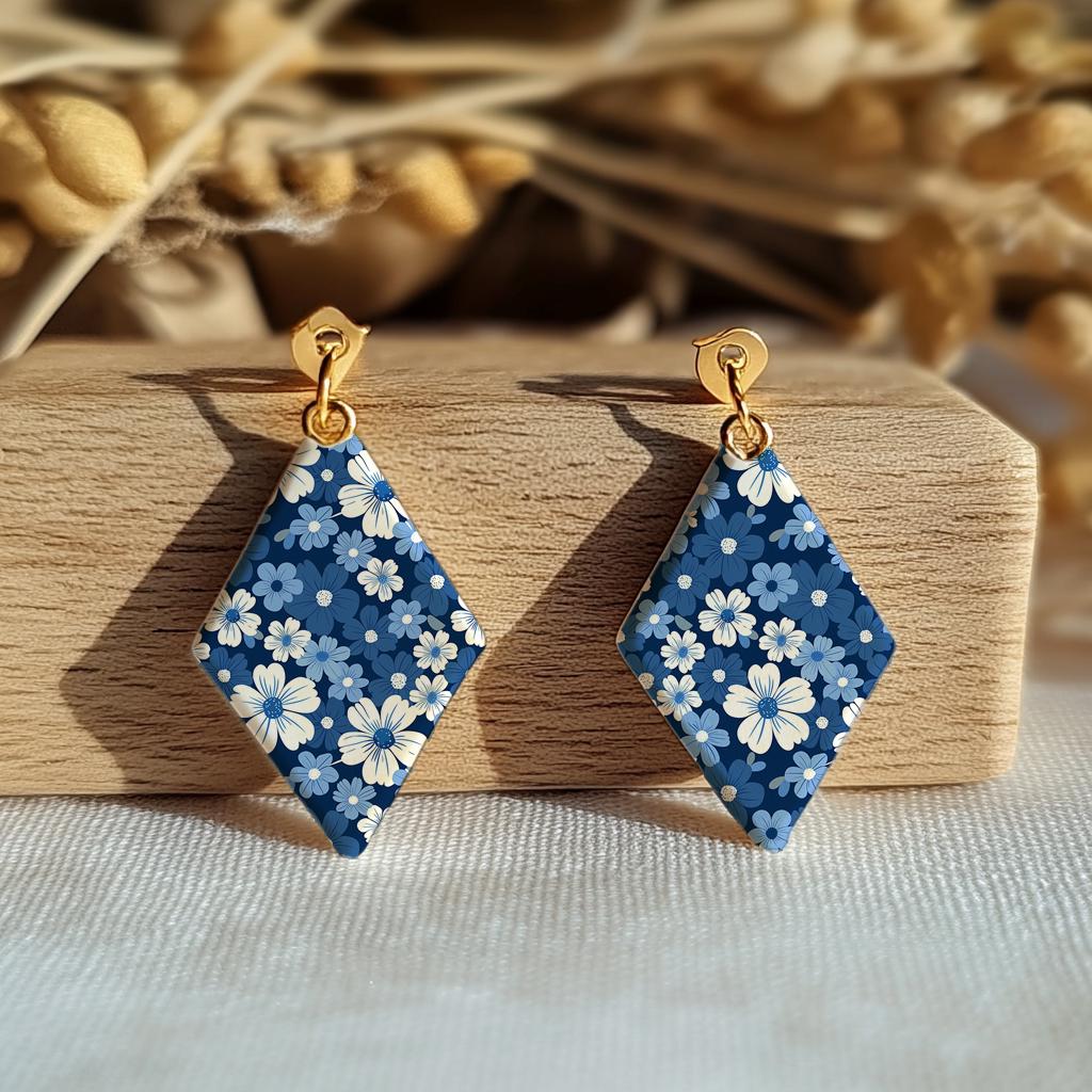 Blue Floral Polymer Clay Transfer Paper: Water Soluble 4x5.5"