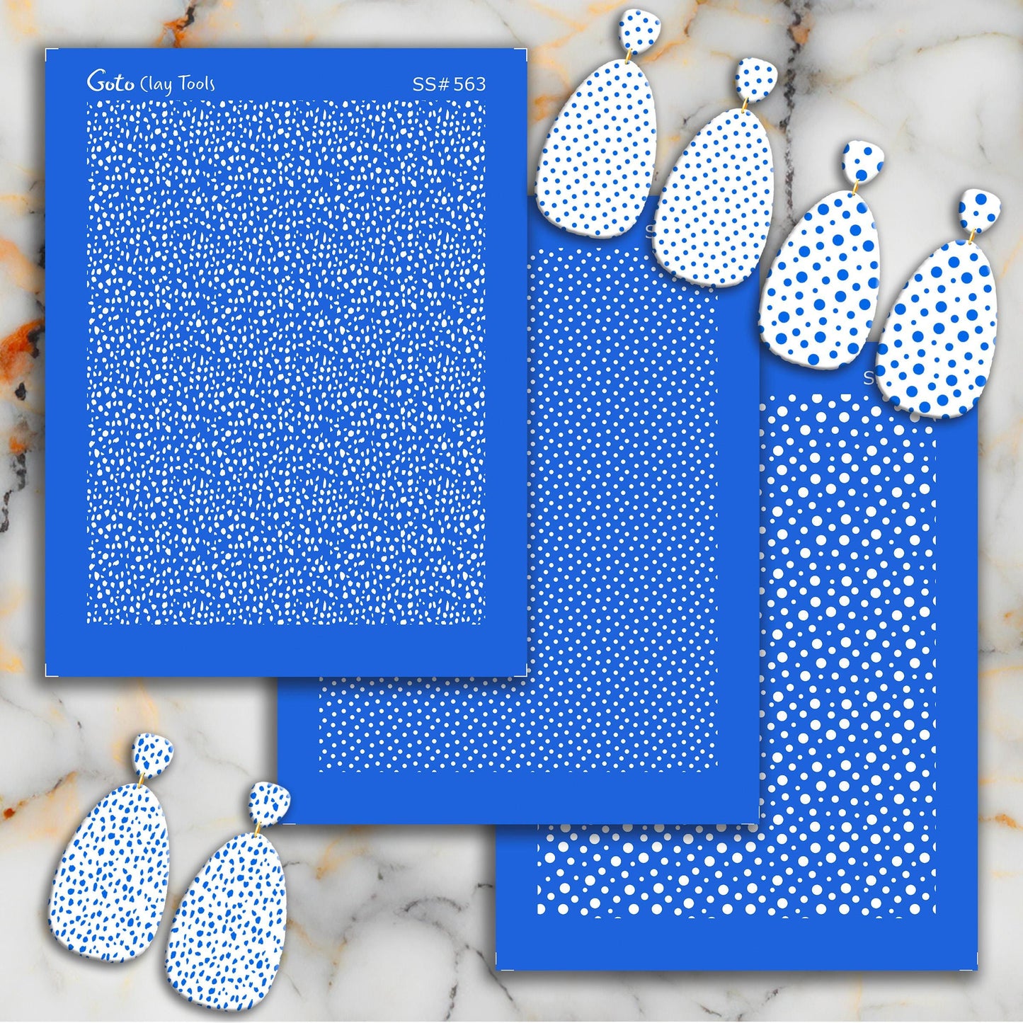 Random Polka Dots Silkscreen for Polymer Clay Earring making, Clay Stencils, Clay Earring Silkscreen, Polymer Clay Supplies SS#687